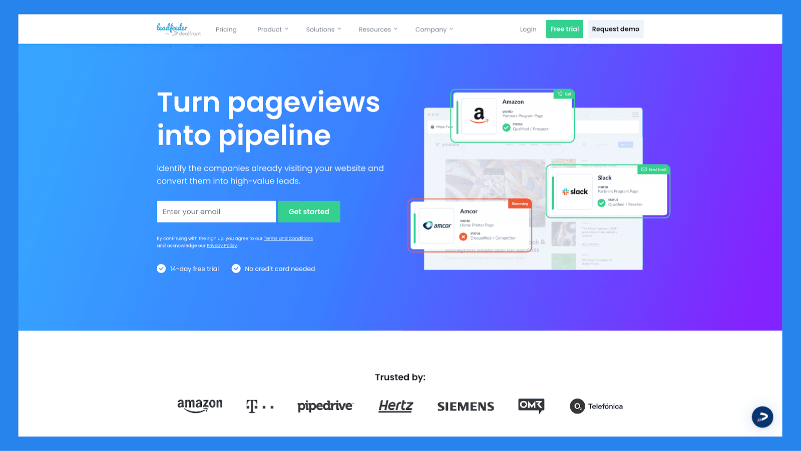LeadFeeder – Best for: B2B teams focused on website intent data