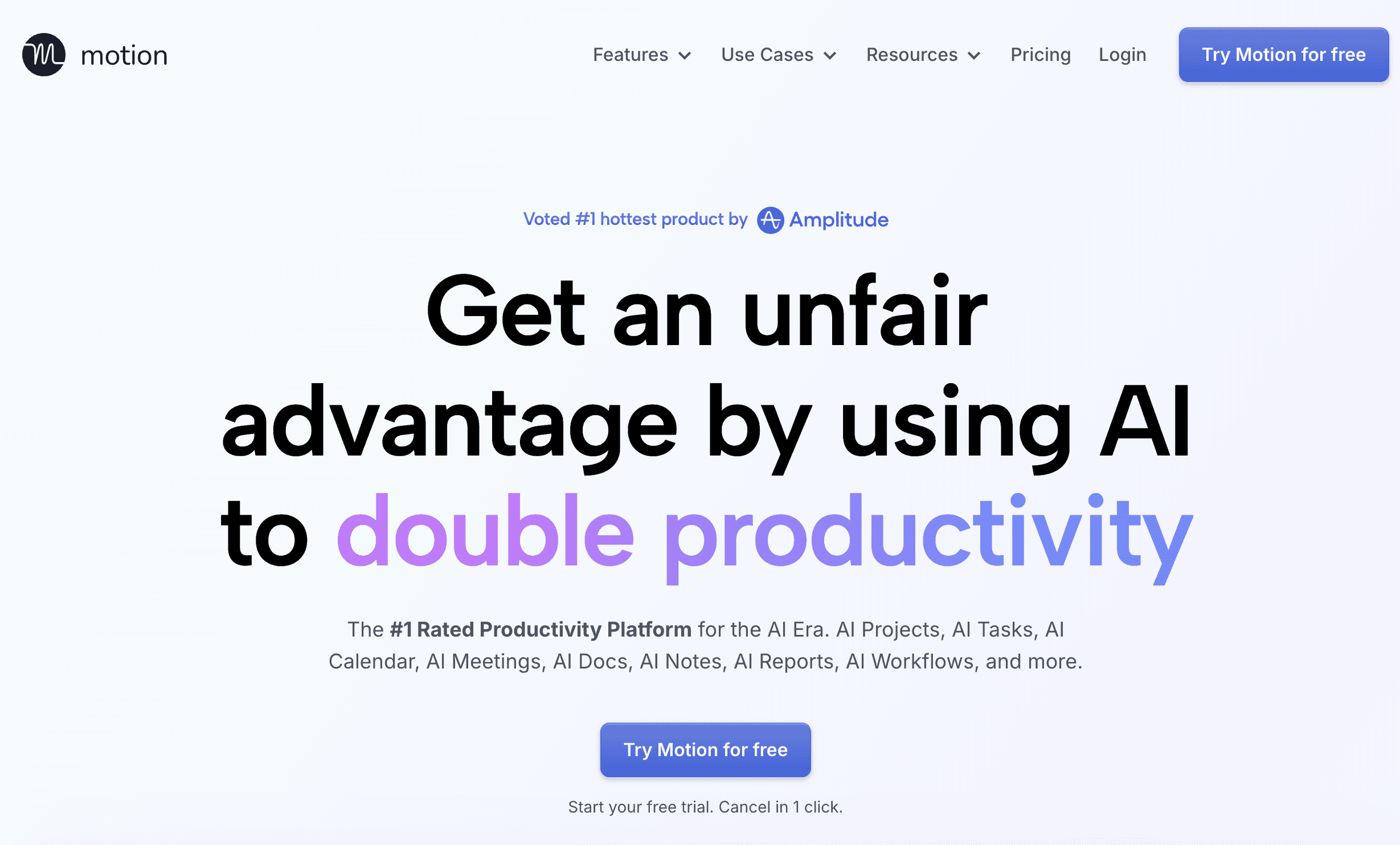 Motion productivity AI app