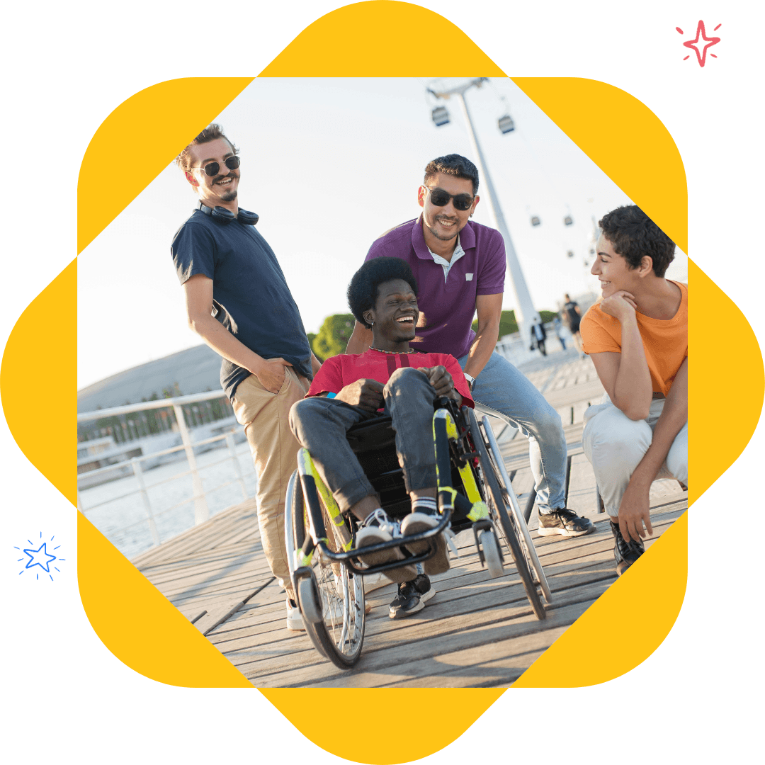 Group of diverse people in a hostel setting, preparing and organizing belongings around bunk beds.