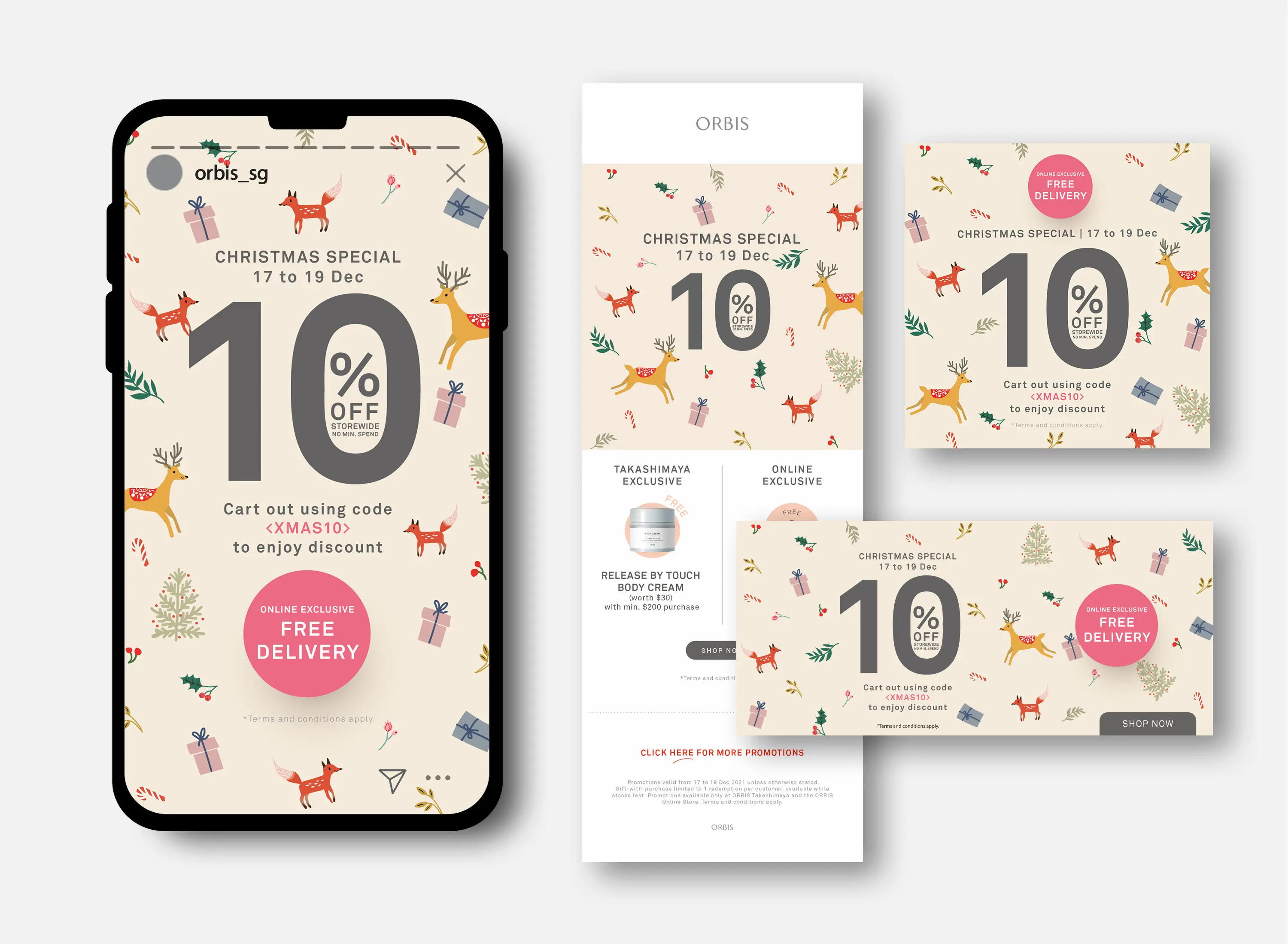 orbis singapore -Christmas social media campaign post and banner