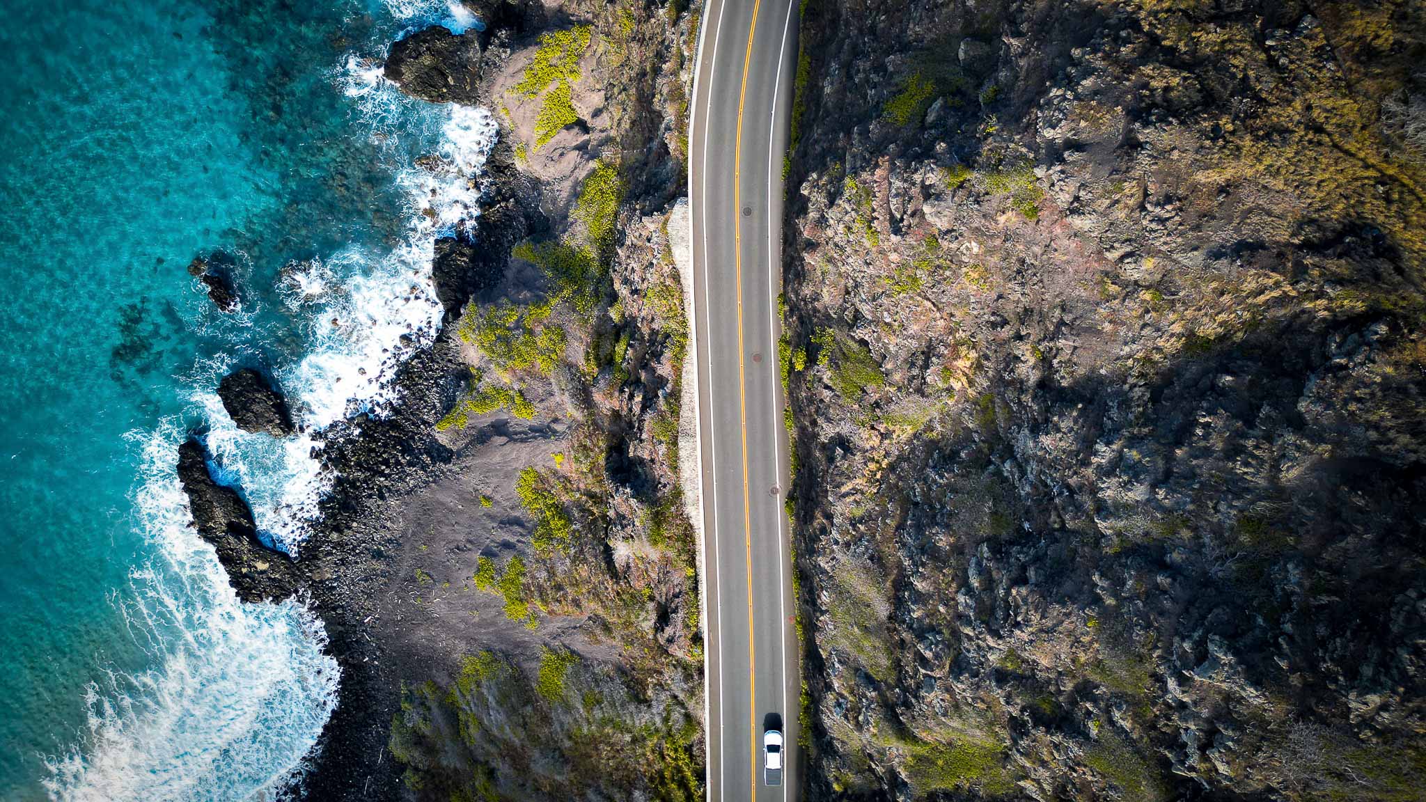 hawaii road drone