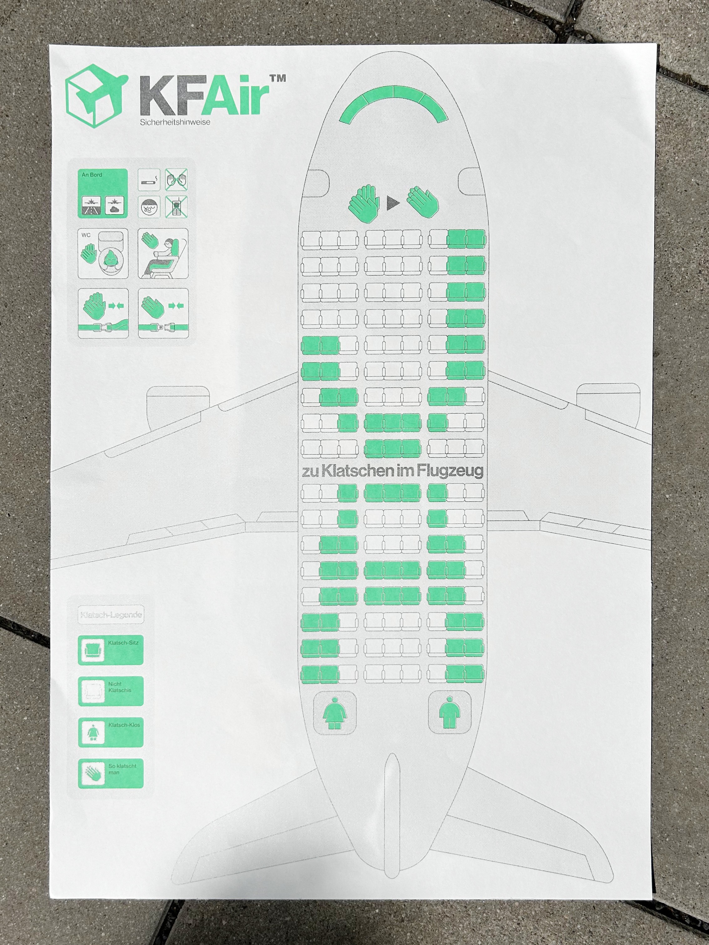 Ja zu Klatschen im Flugzeug, Poster, Screen print, Matthäus Jandl