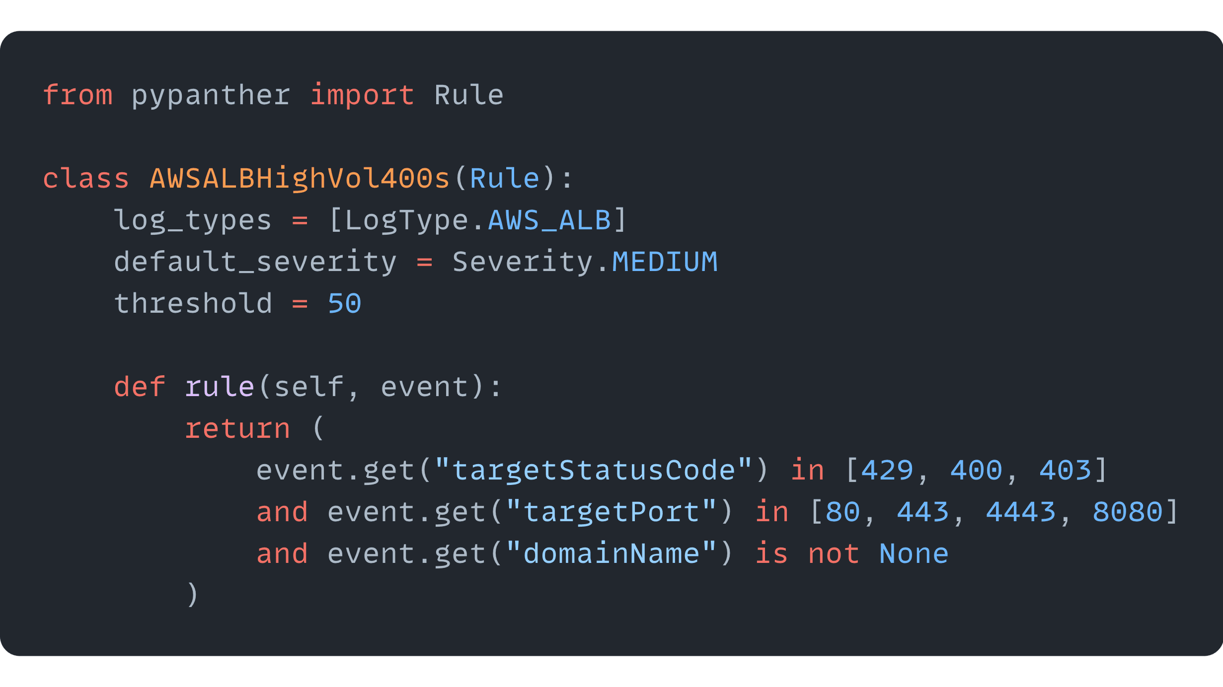 a pypanther detection rule