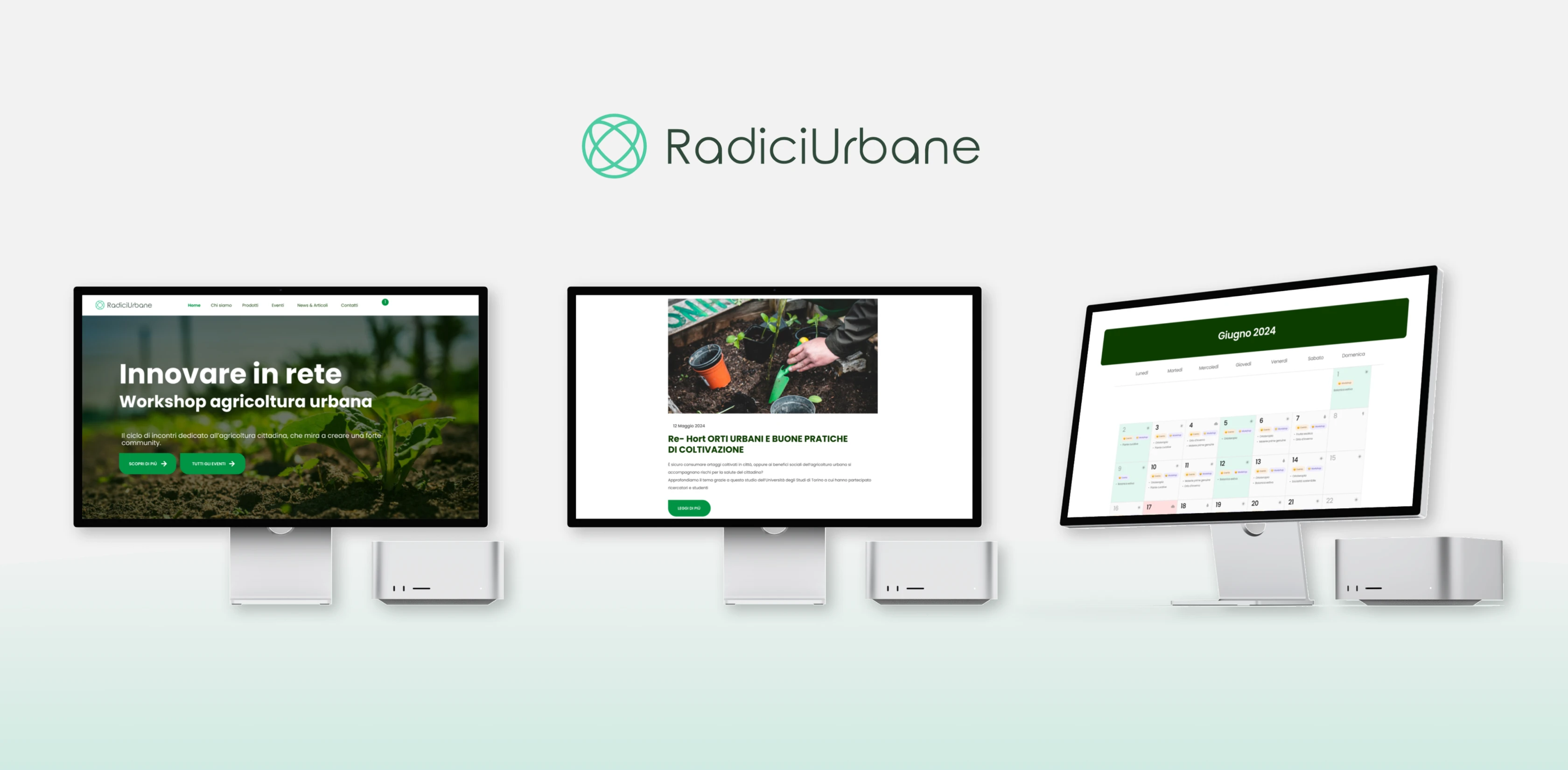 Mockup di overview del progetto Radici Urbane