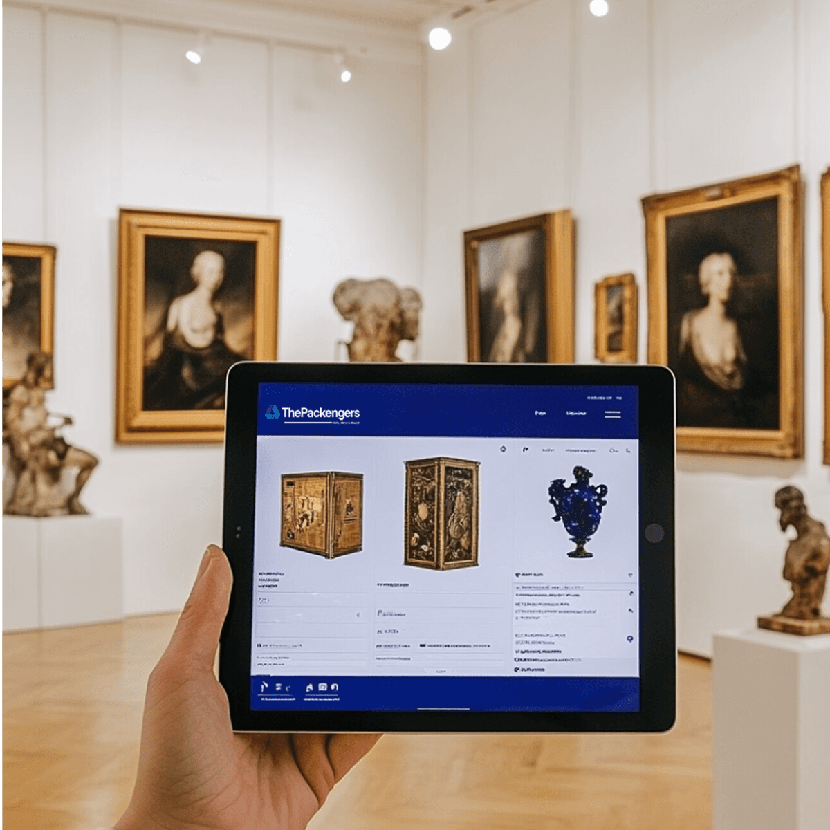 View of dealer tool assessing gallery items