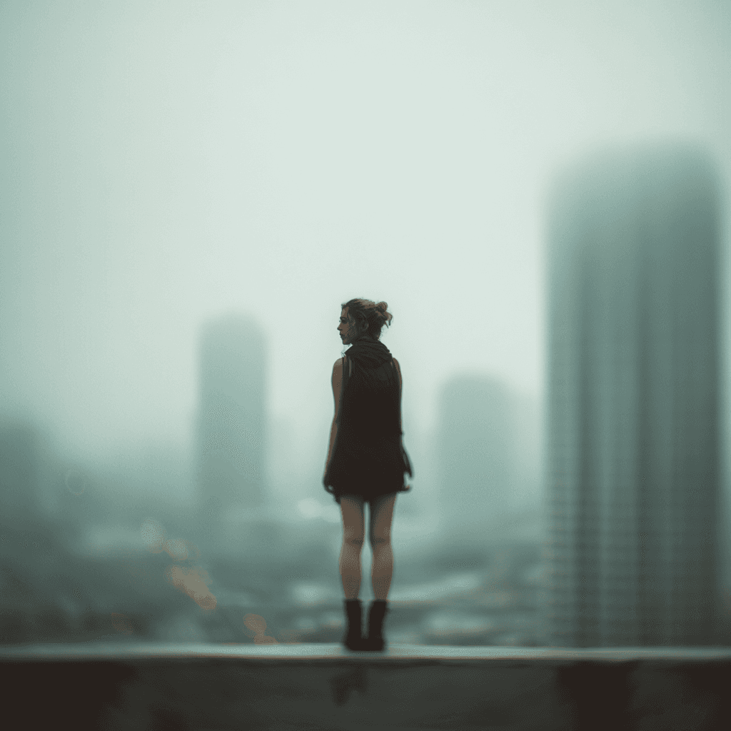 a woman in a red hoodie standing by the ocean