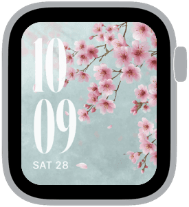 hanami morning Apple Watch face preview 5 featuring floral, modern, and spring.