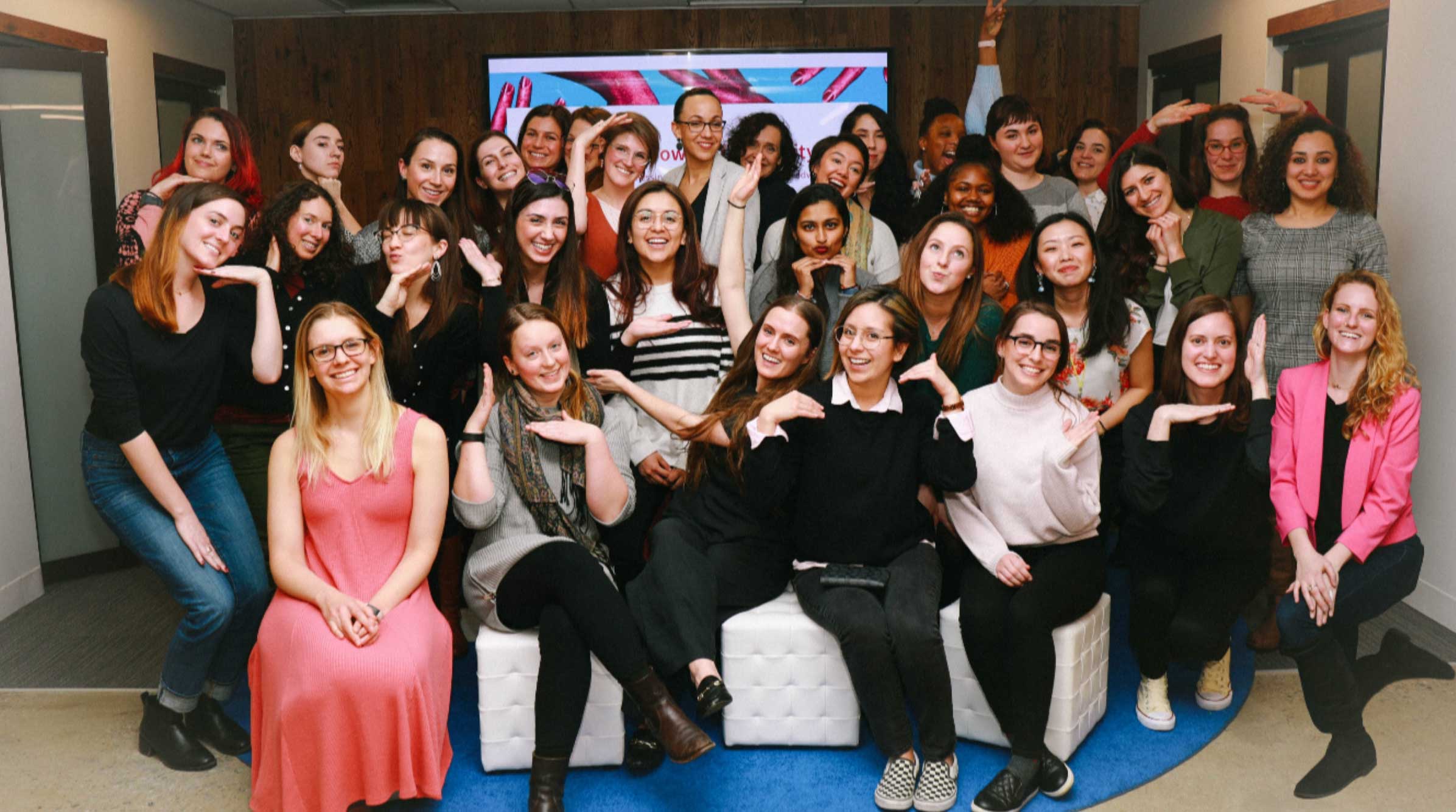 Group photo of the speakers from a Women in Design meetup event in Washington, DC including Made by We founder, Liz Rose.