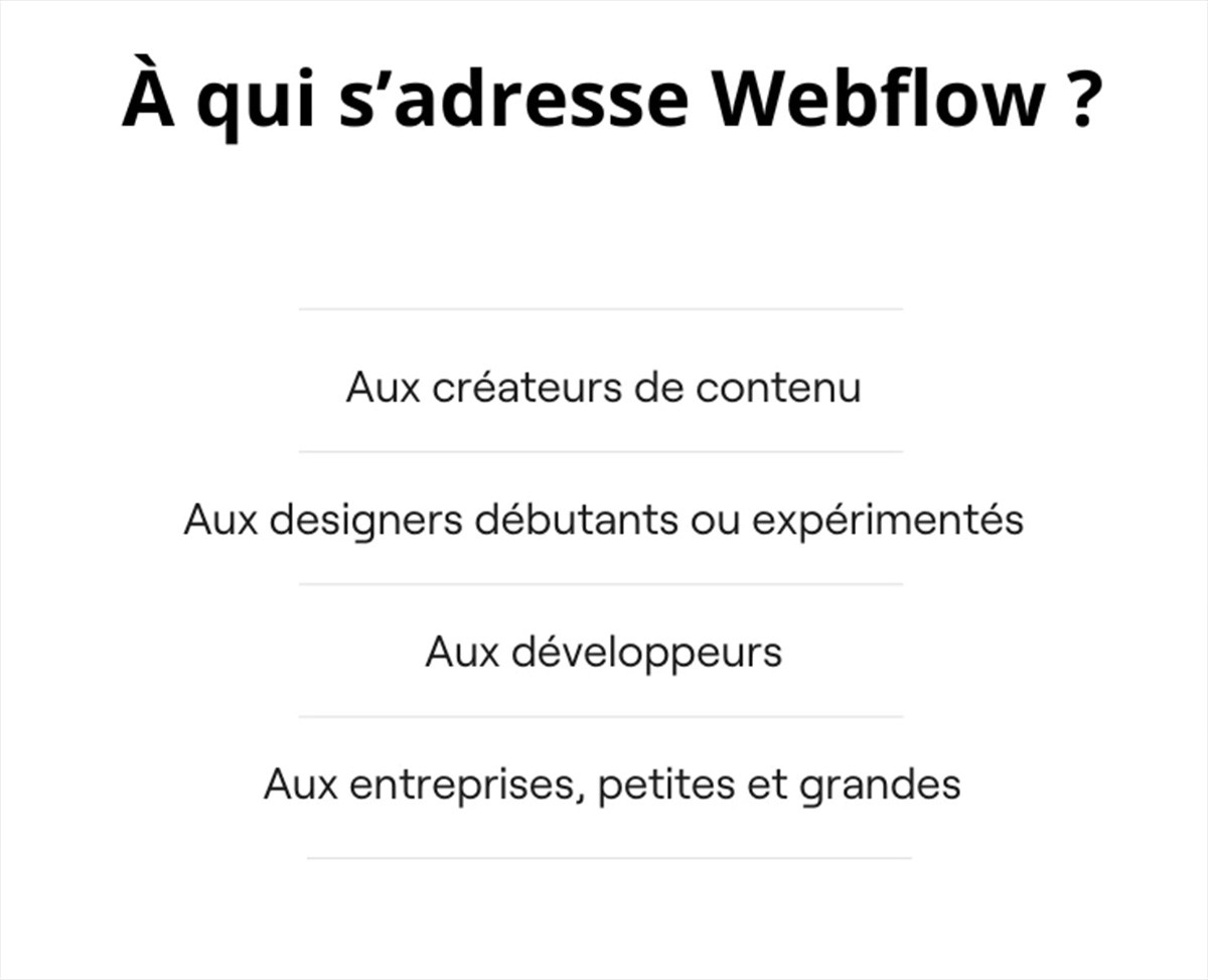 À qui s'adresse Webflow