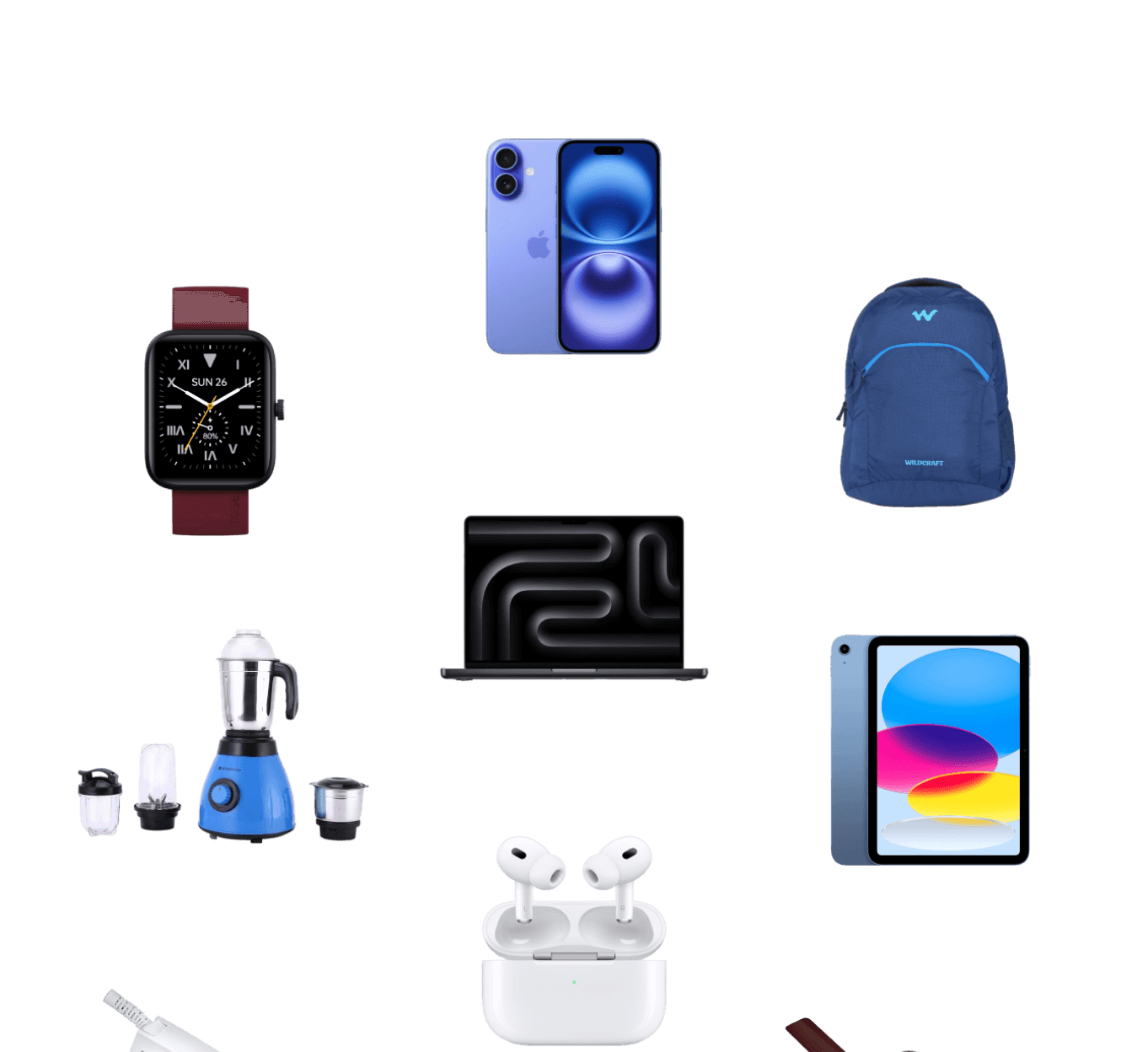 Choose gifts like iPhone, iWatch, Macbook, Mixer-grinder, iPad, Airpods, Fans, etc.