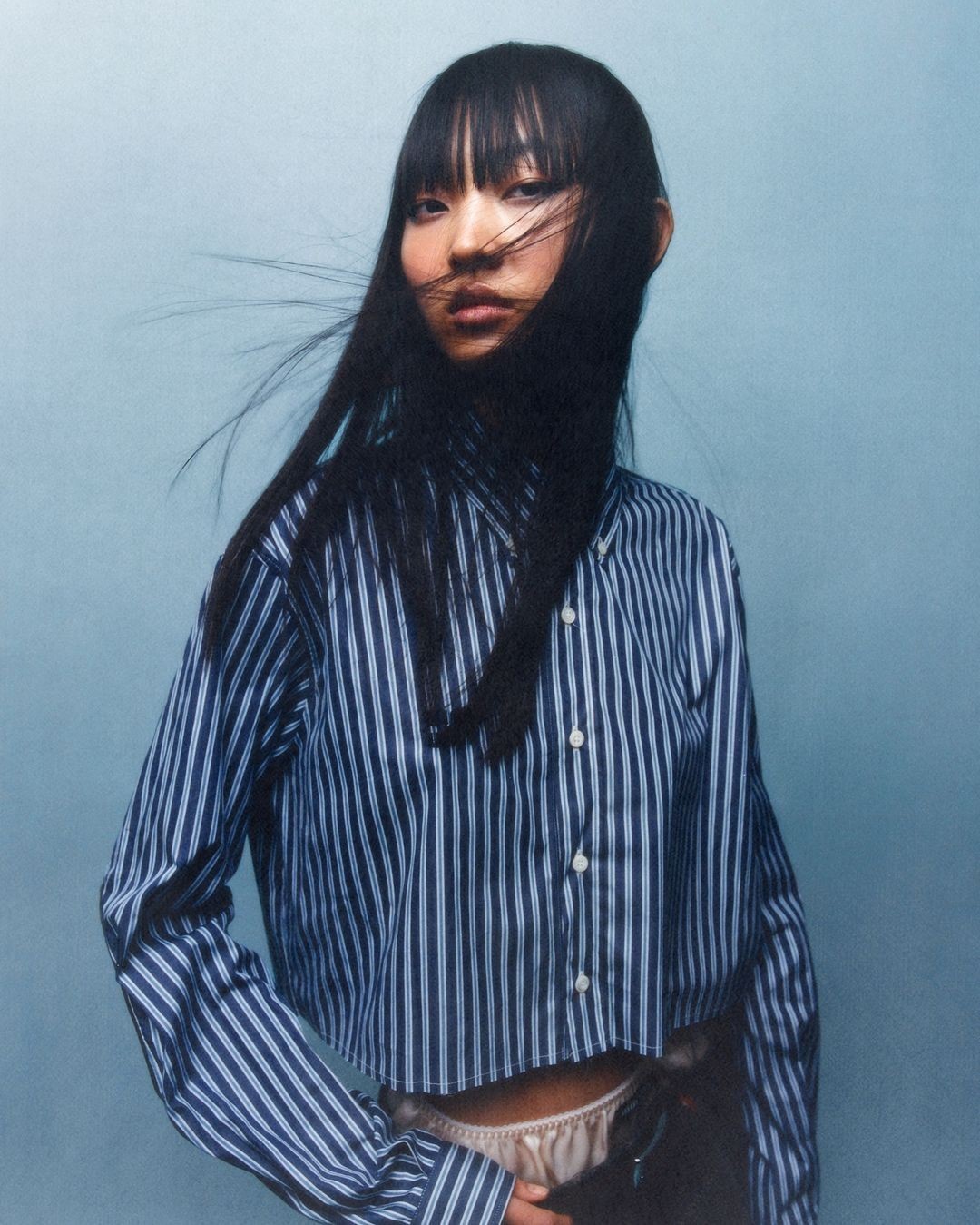 Asian woman with long black hair
