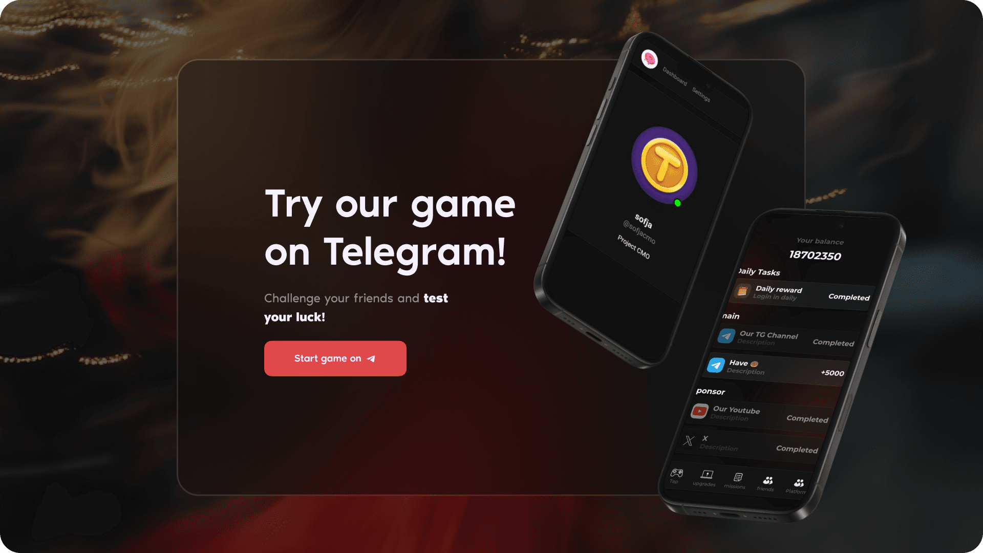 Interactive “Try it in Telegram” block inviting users to test the Crypto Donut experience inside a messenger.