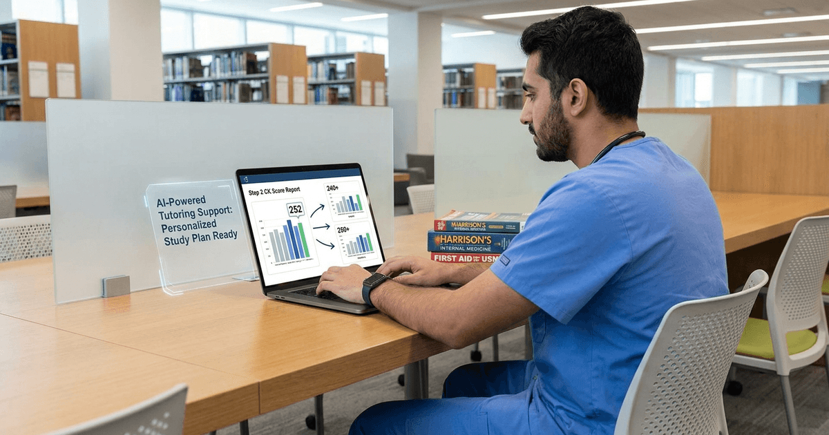 Cover: Average Step 2 Score: How AI Tutoring Transforms USMLE Prep in 2026