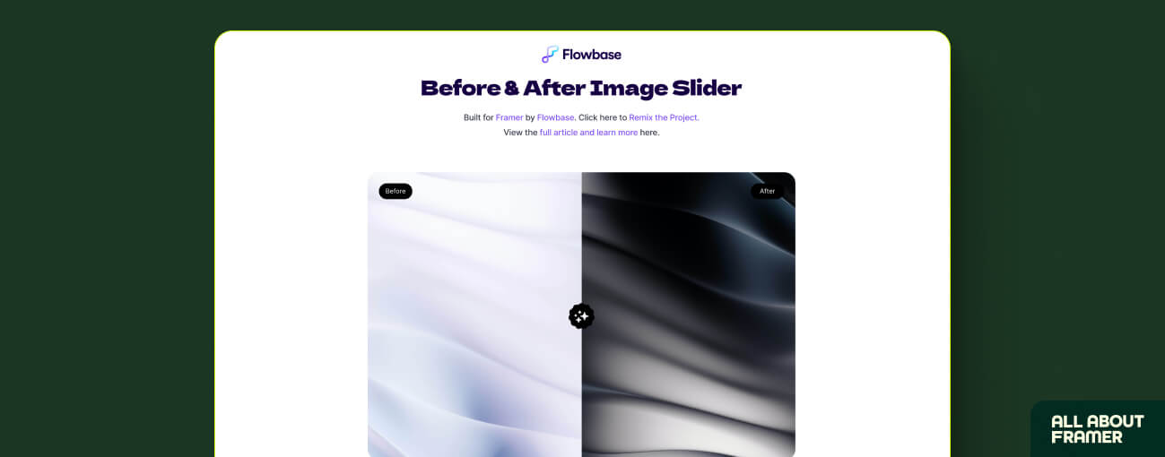 Before vs After Image component for Framer