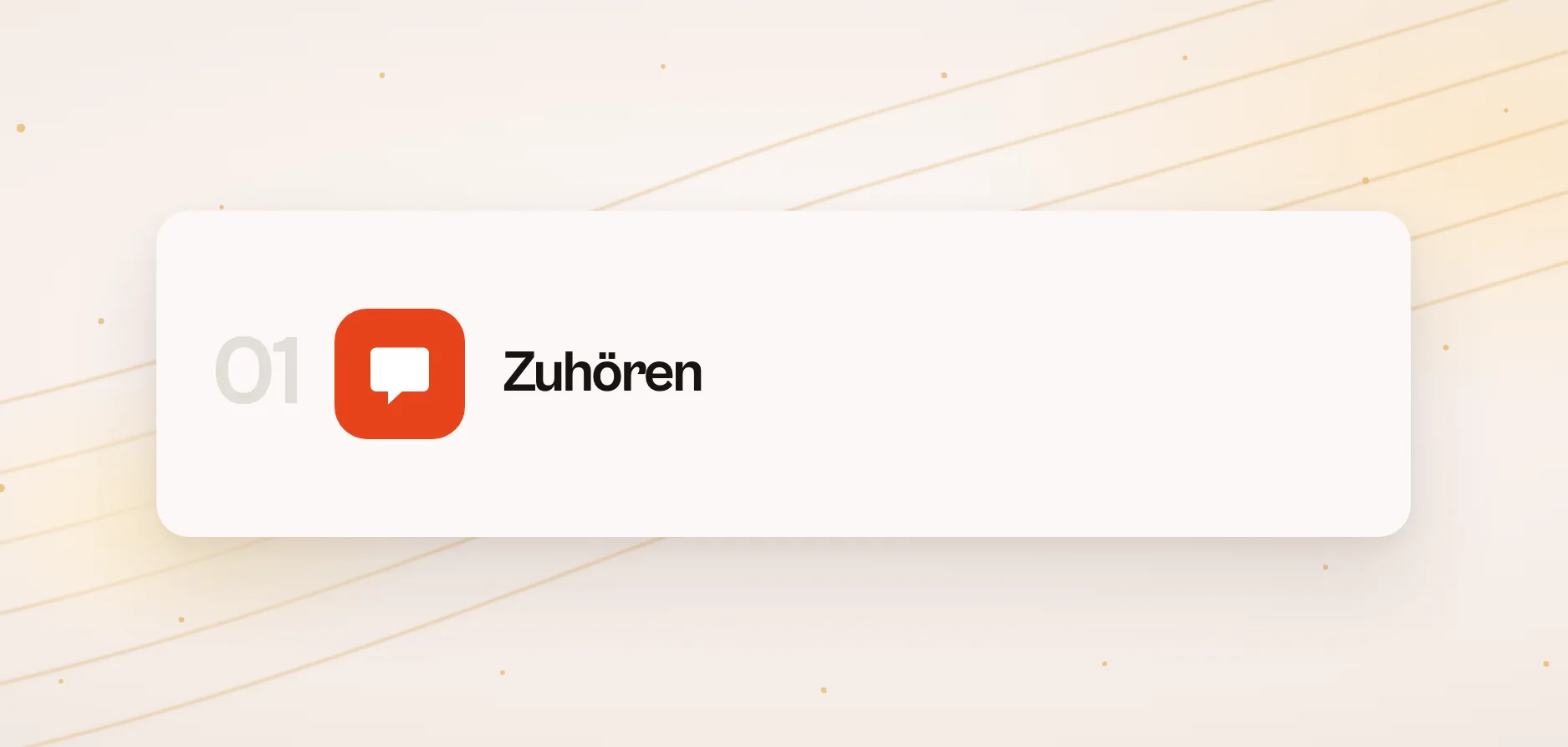 Kachel 01 Zuhören mit Sprechblasensymbol