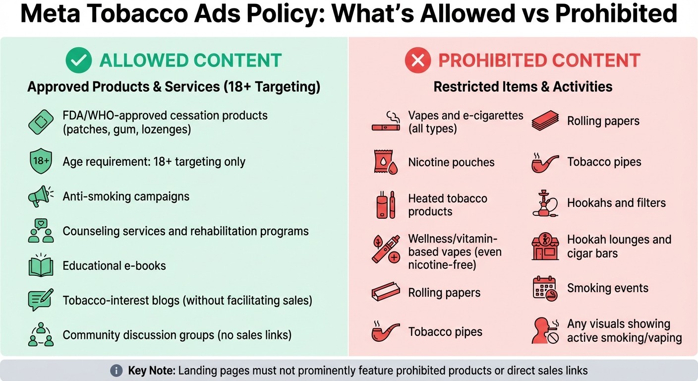 Meta Tobacco Ads Policy: Allowed vs Prohibited Content 2025