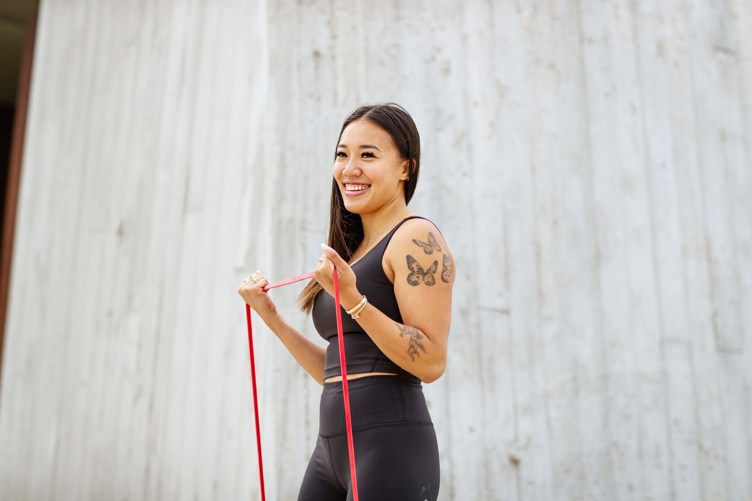 Dynamic picture of a cyclist riding downhill