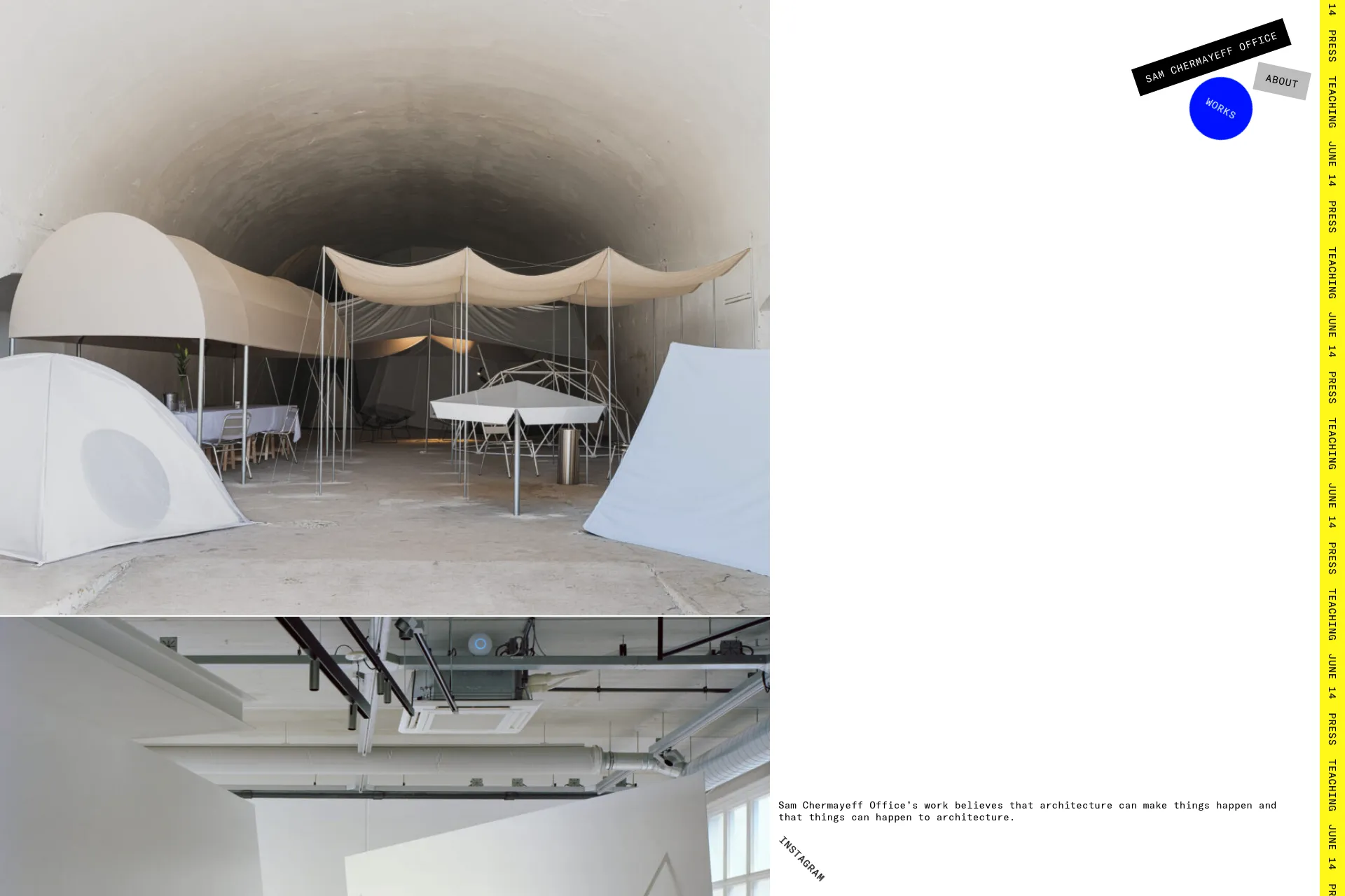 Screenshot of Sam Chermayeff Office website