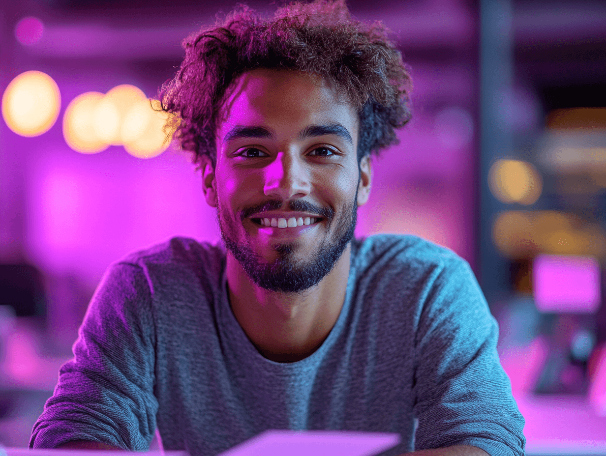 Mann lächelt in die Kamera