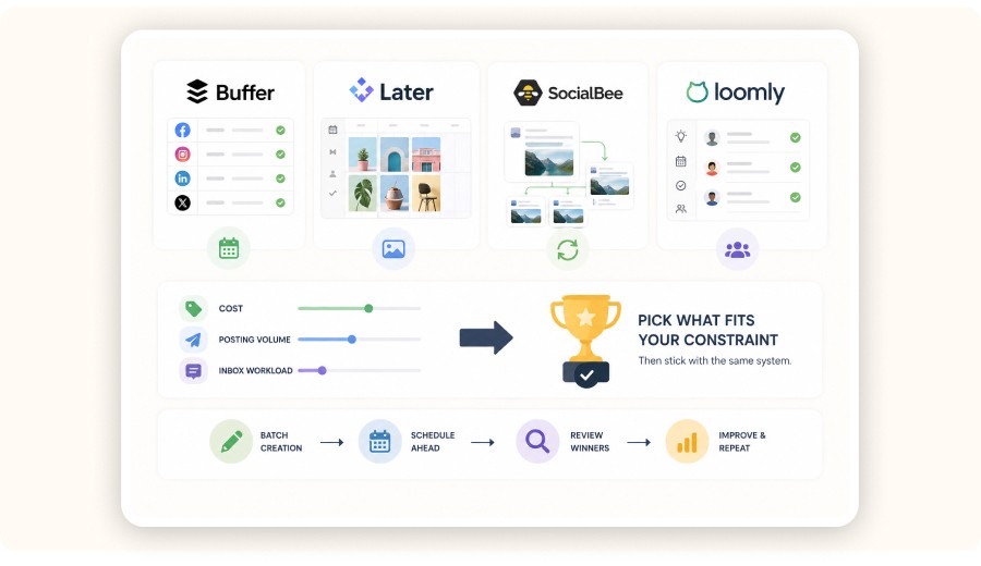 Infographic comparing social media tools