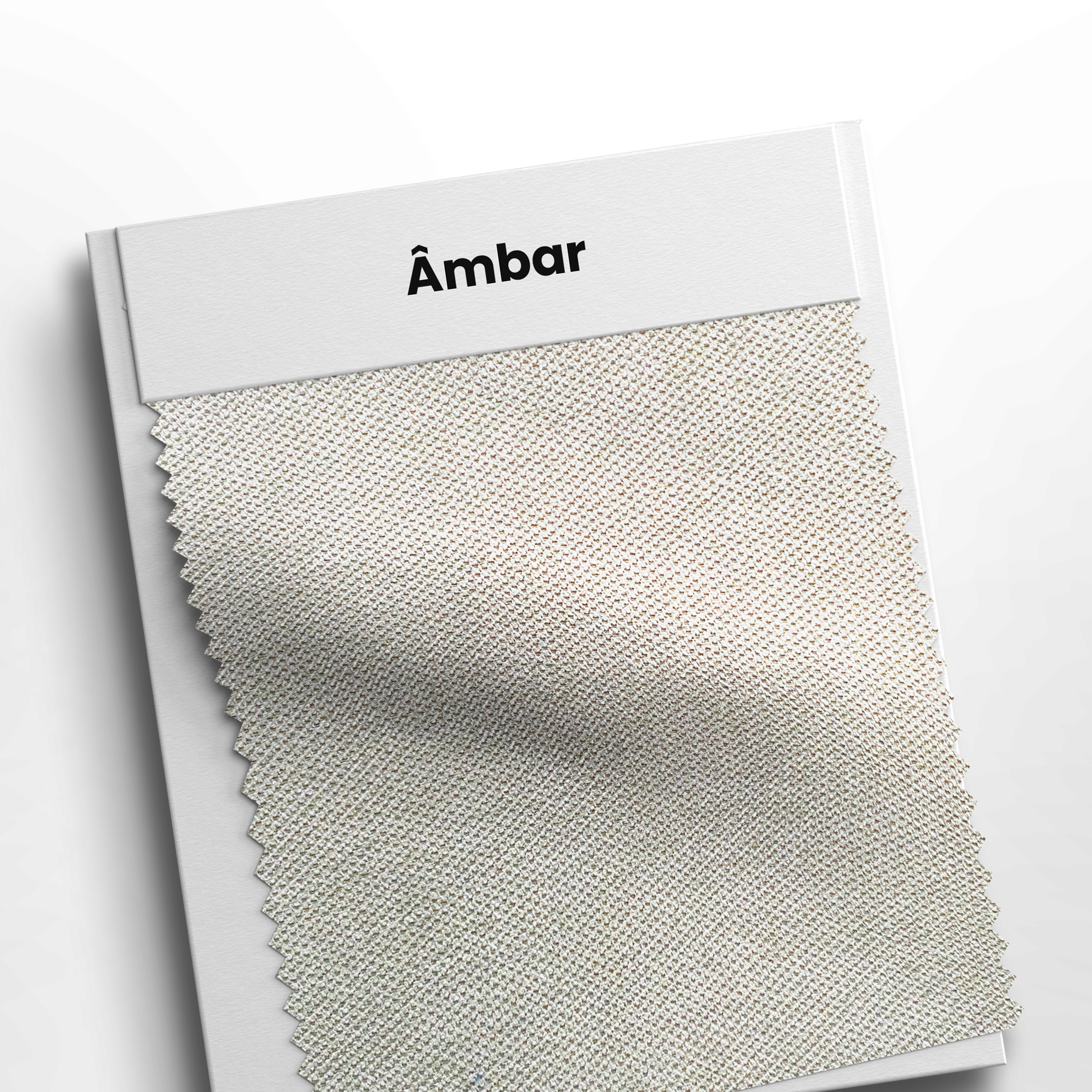 mostruário com tecido âmbar cor 59