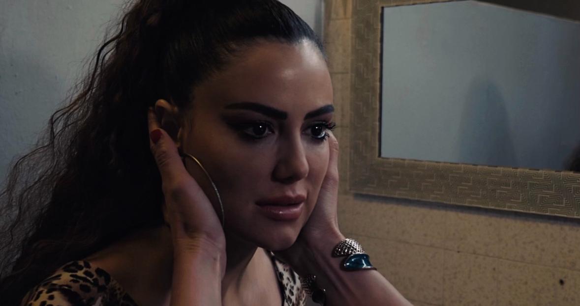 a woman with flowers