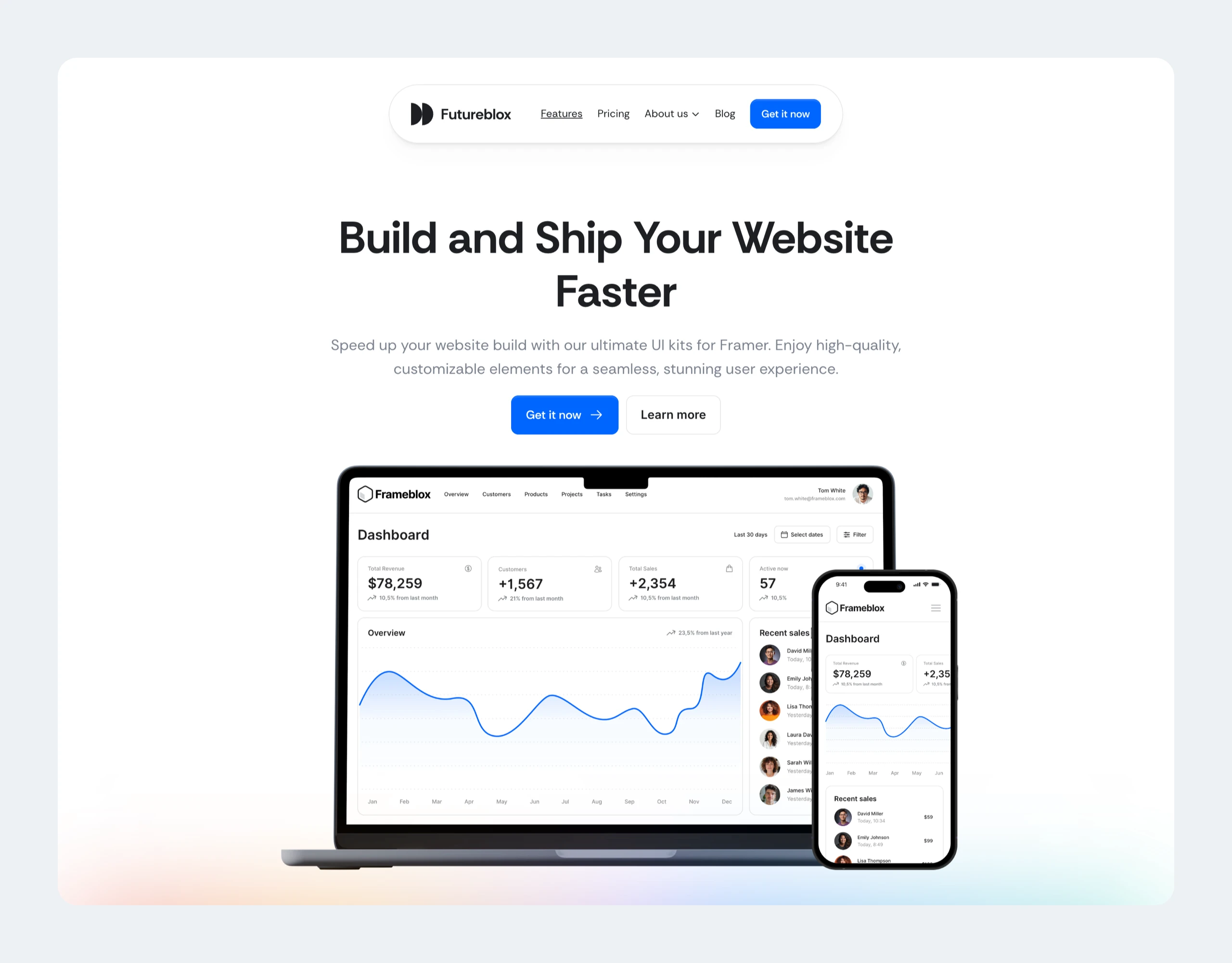 Futureblox Framer Website Template