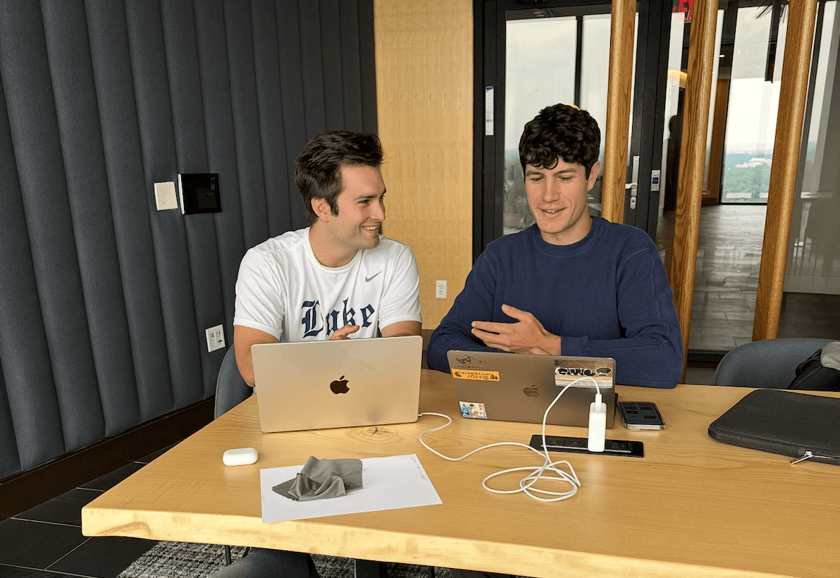 The founders working together on product
