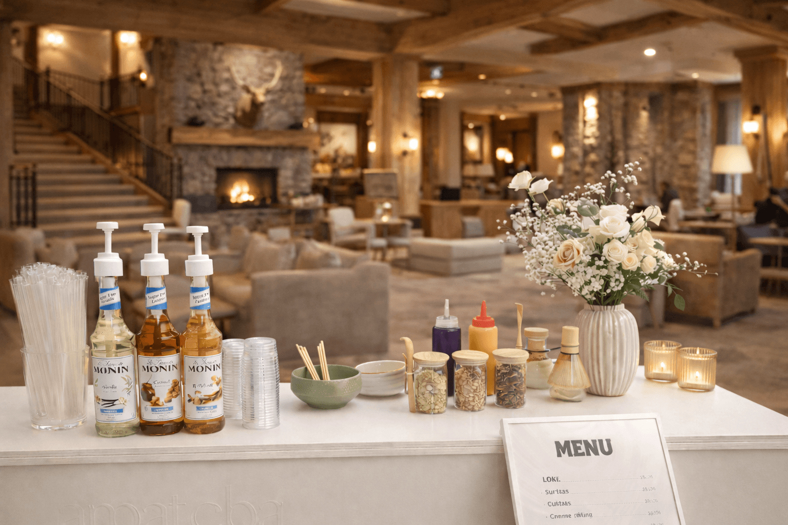 Desk with puzzles and colorful wall art