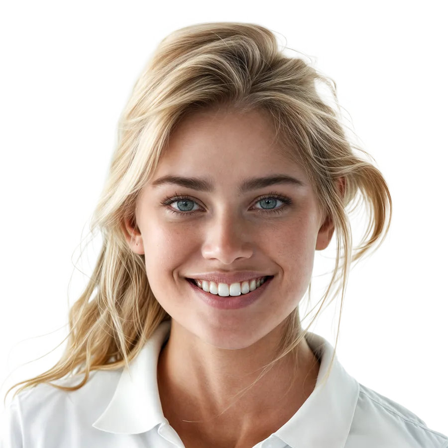 Young female smiling.