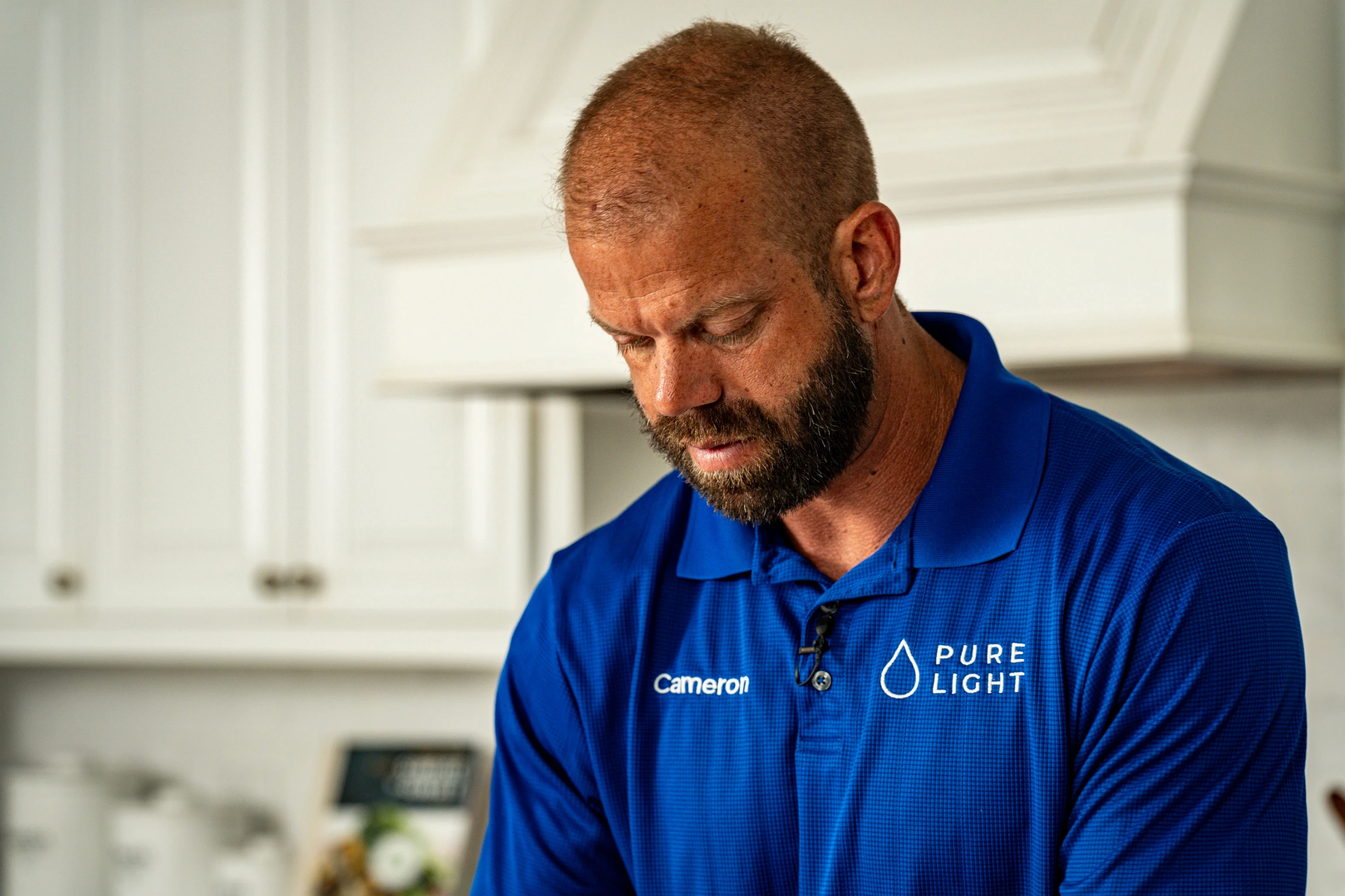Cameron Stewart, founder of Pure Light Cleaning, sharing the company's mission and standards.