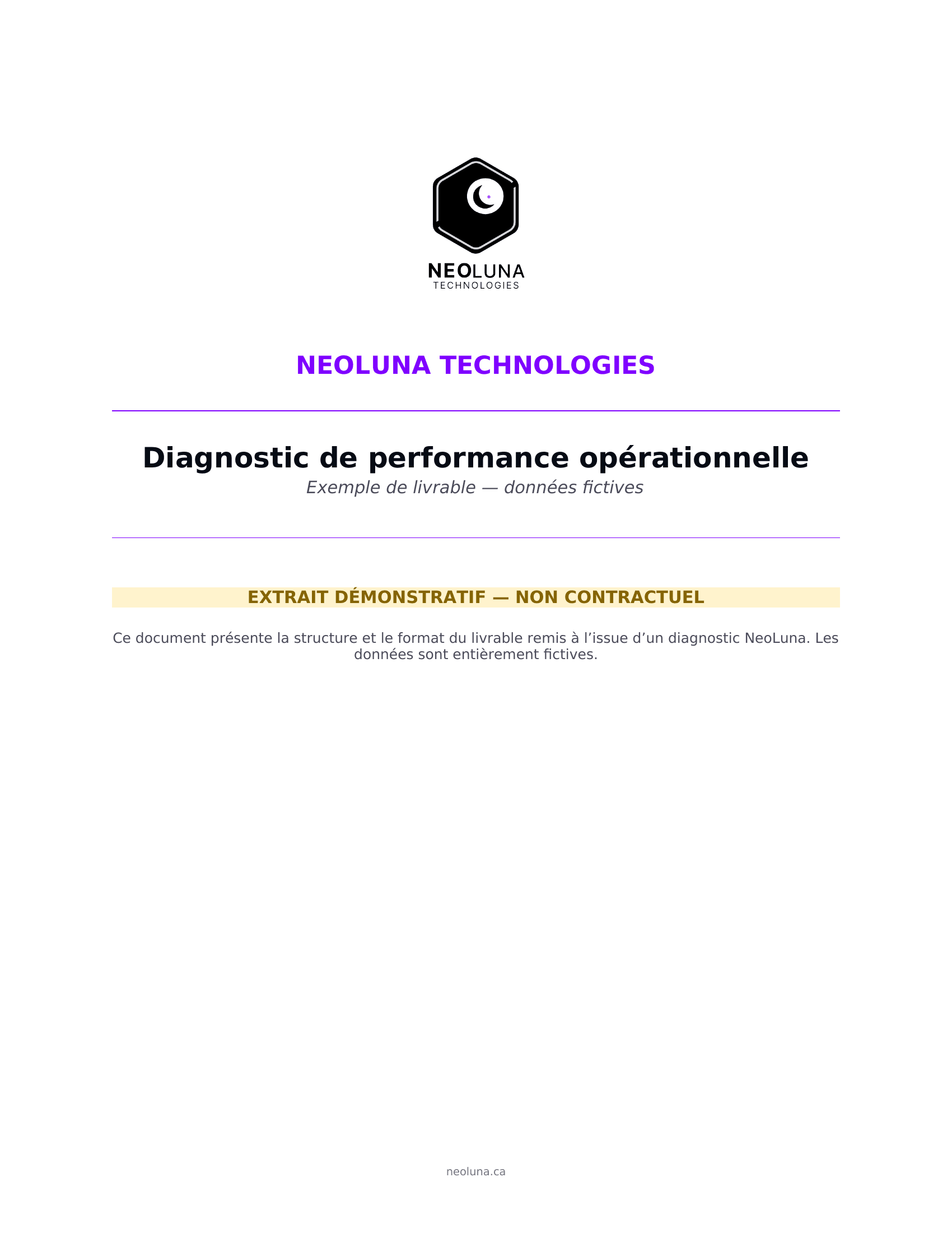 Page de couverture du diagnostic NeoLuna