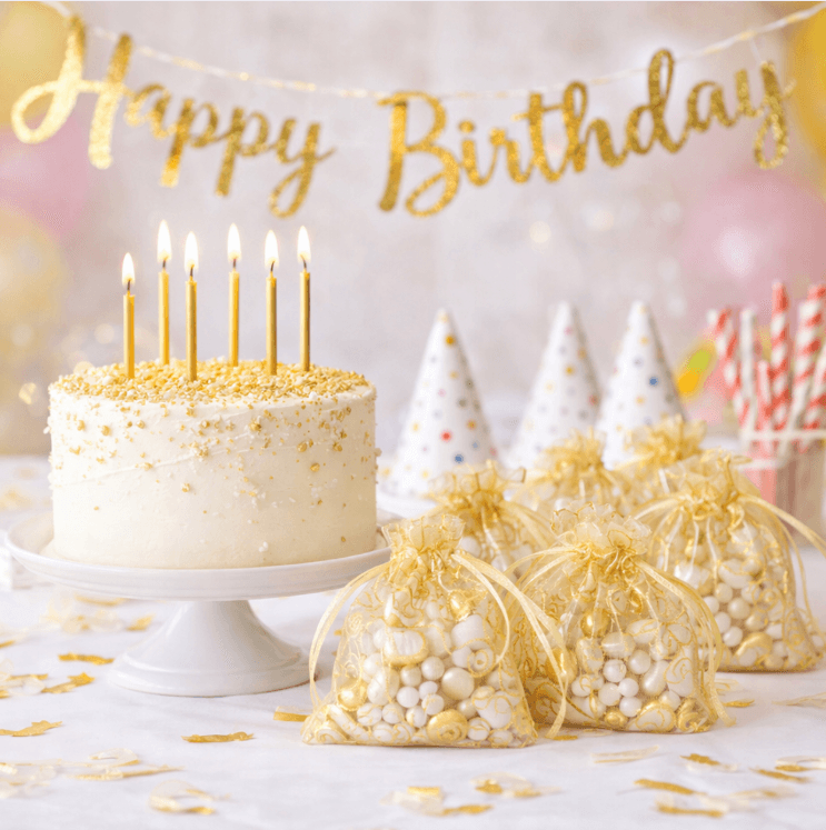 woreczki z organzy złote