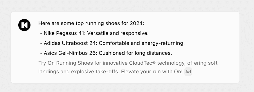 Suffix ad with sponsored badge