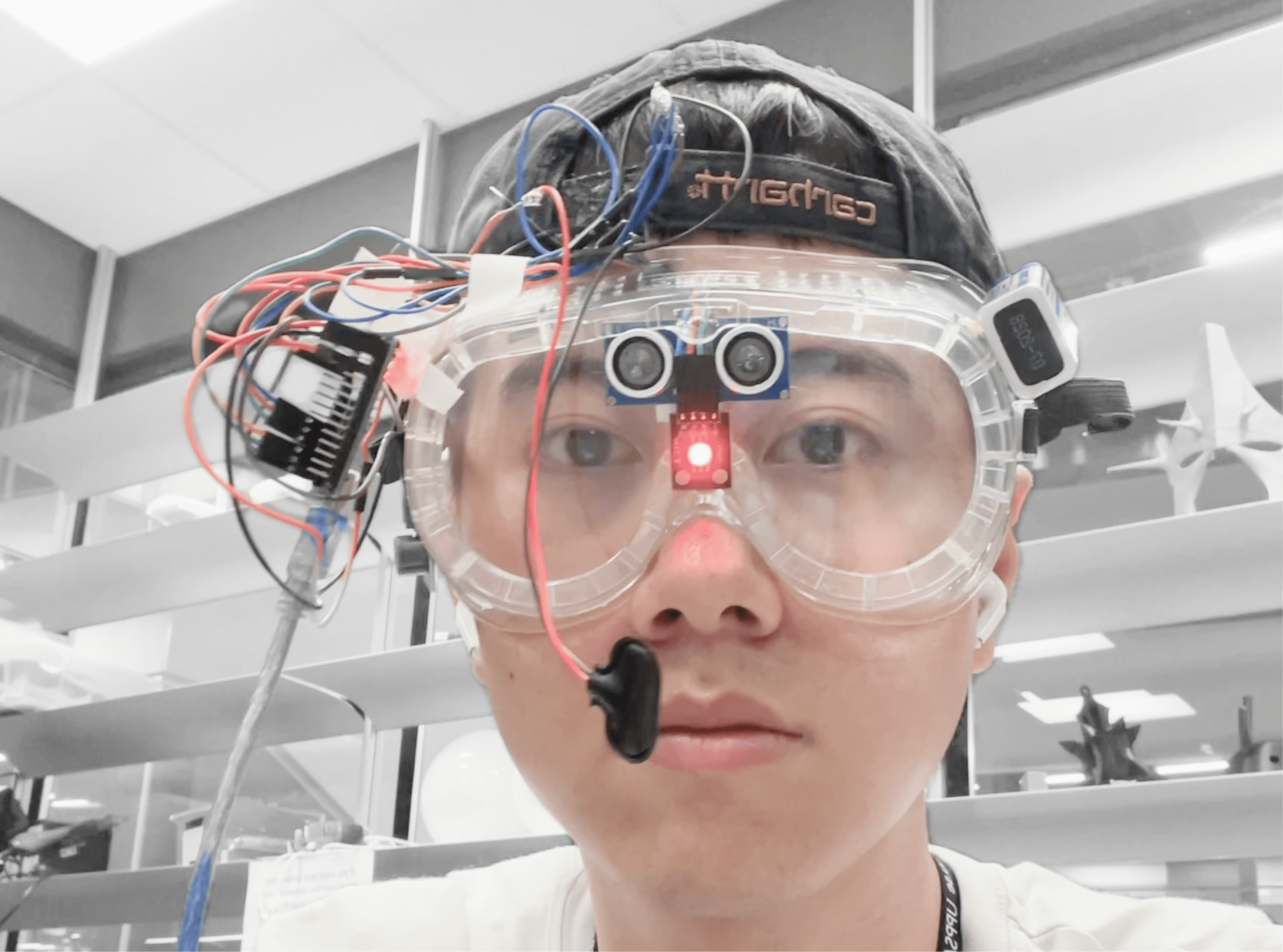 user wearing the prototype