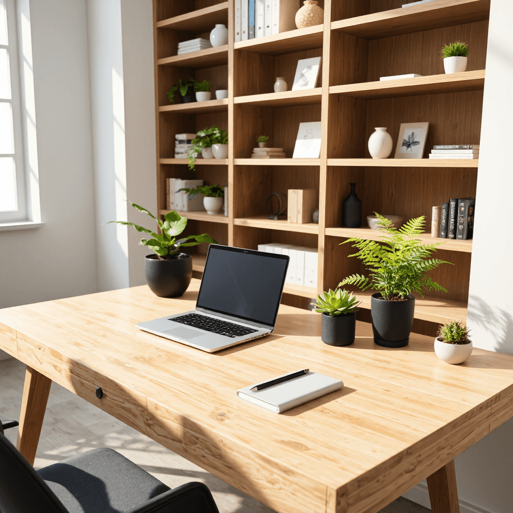 product photography of home office setup