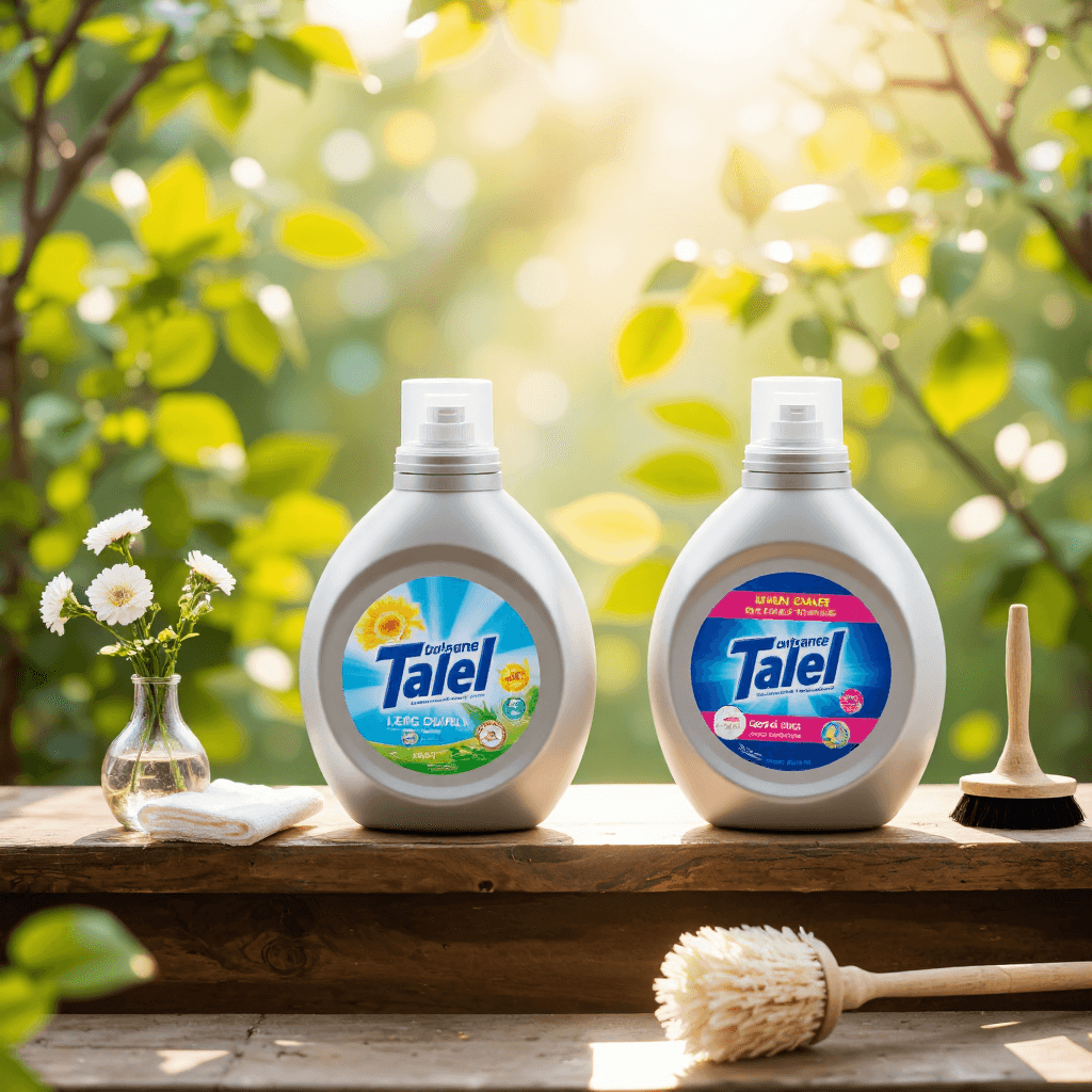 product photography of two containers of cleaning detergent
