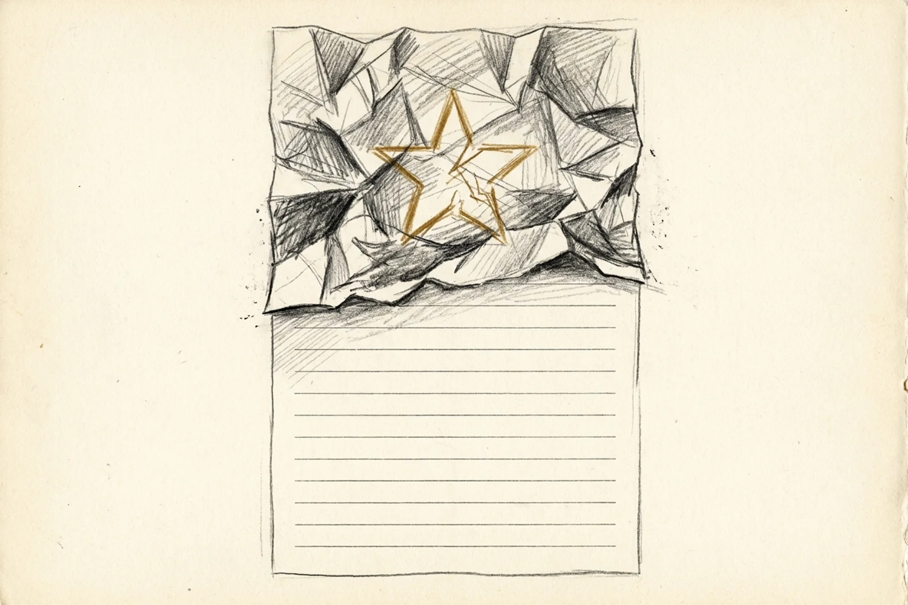CSR training scripts from customer reviews — hand-drawn sketch of a crumpled 1-star review unfolding into a structured call script template