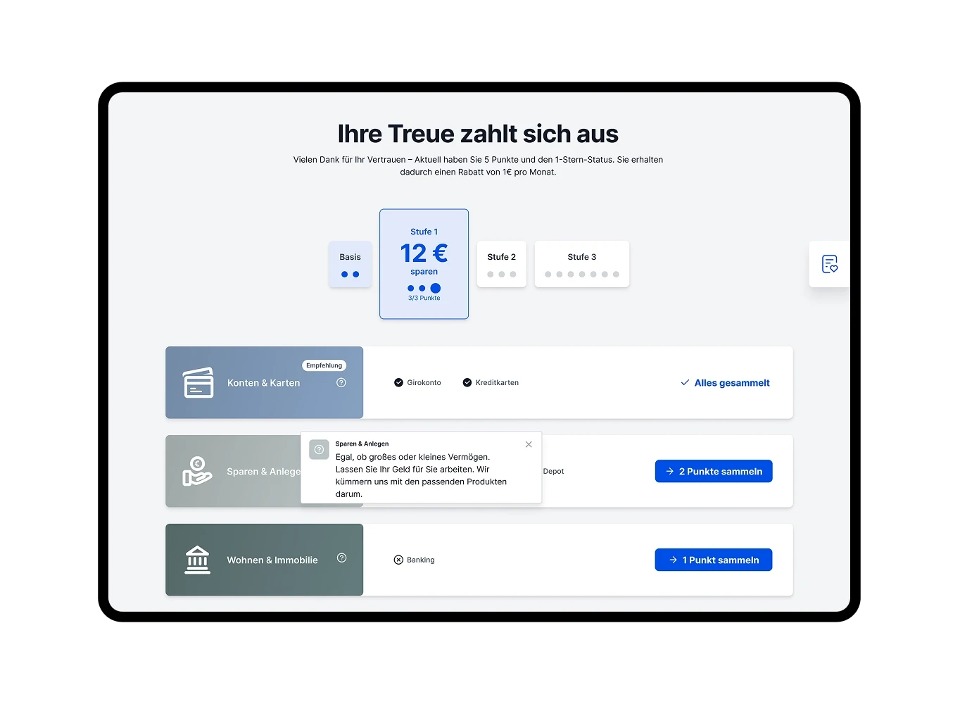 Hausbankbonus Übersicht Status und Produkte