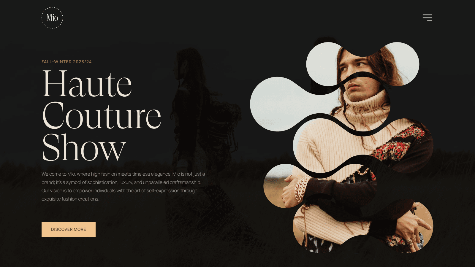 Web browser displaying photography website