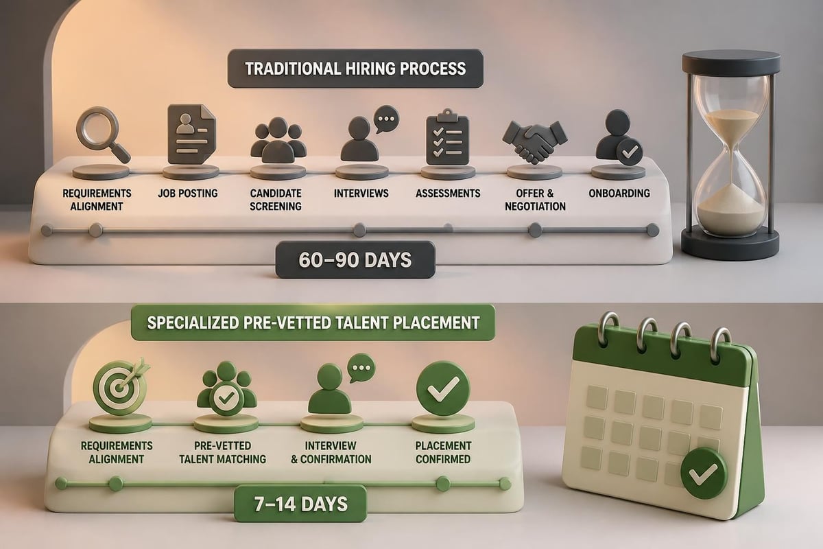 Specialized recruitment process comparison