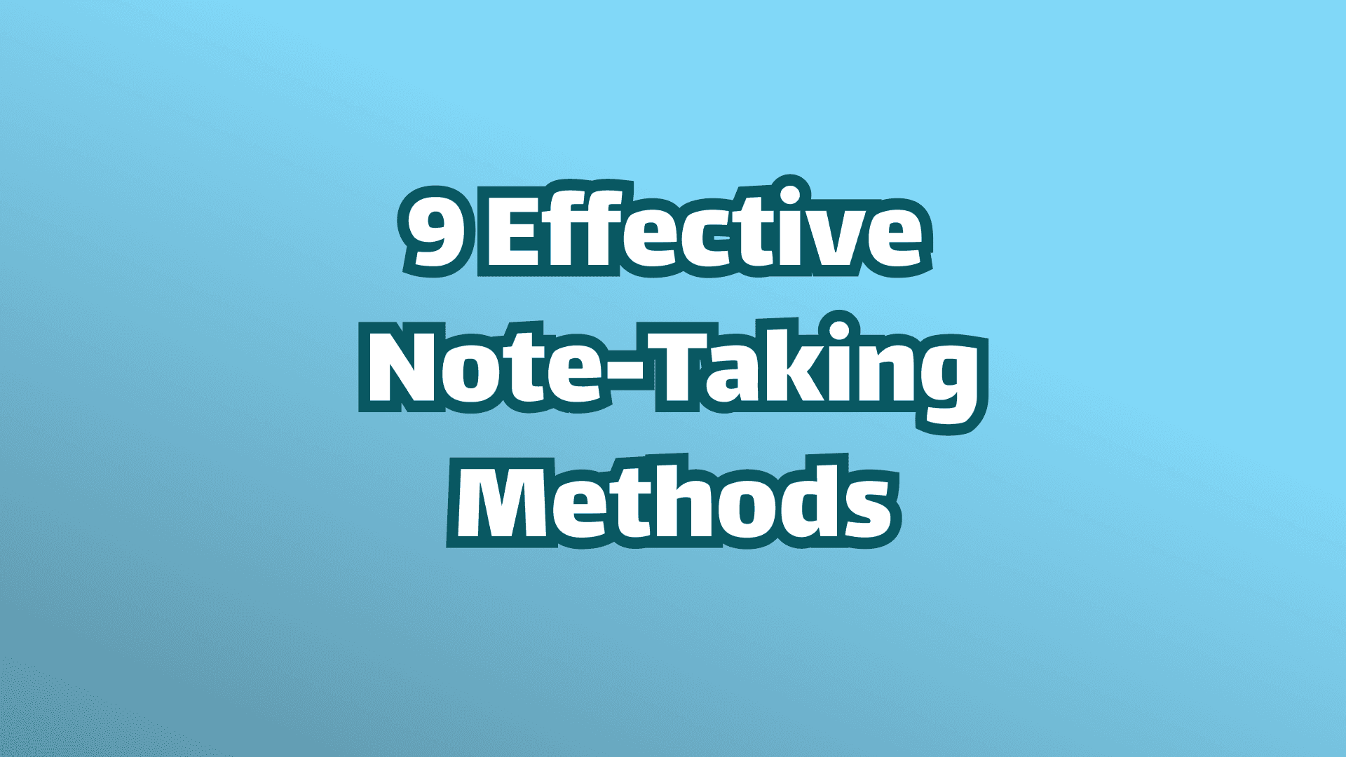 カバー画像：効果的な9つのメモ取り方法、青い背景に白い文字。
