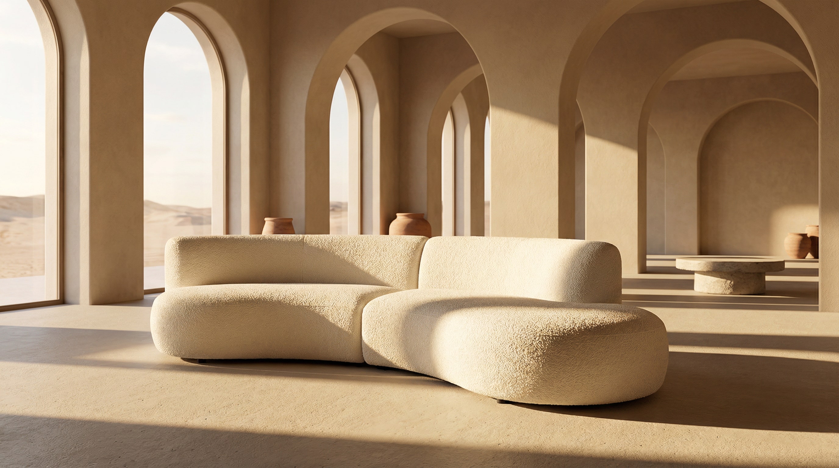 a sofa in a big environment