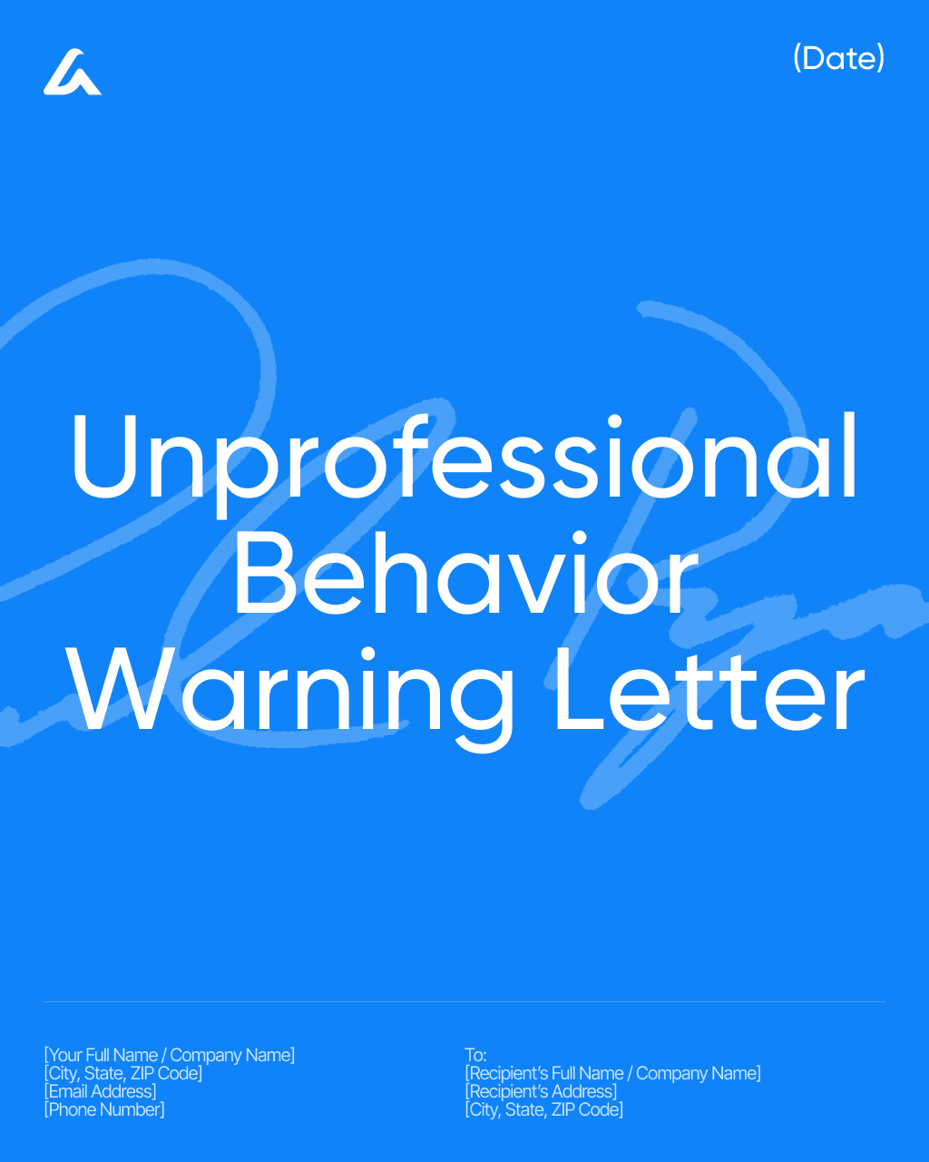 Unprofessional Behavior Warning Letter