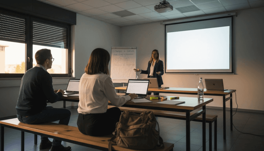 Il personale partecipa a un corso di formazione sulla sicurezza in azienda.