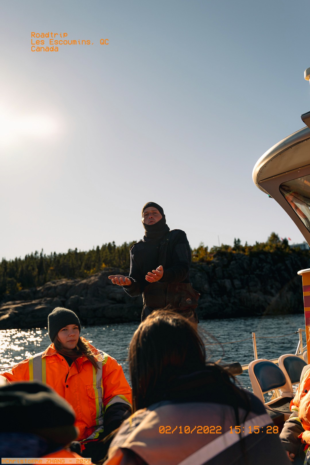 Guide donnant les consignes sur le bateau, Les Escoumins