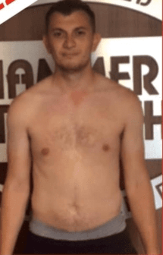 Before and after transformation photos of a Fitnix client