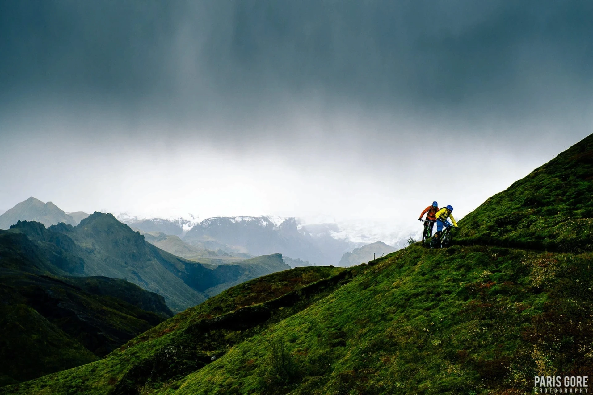 MTB trail riding on side of mountain