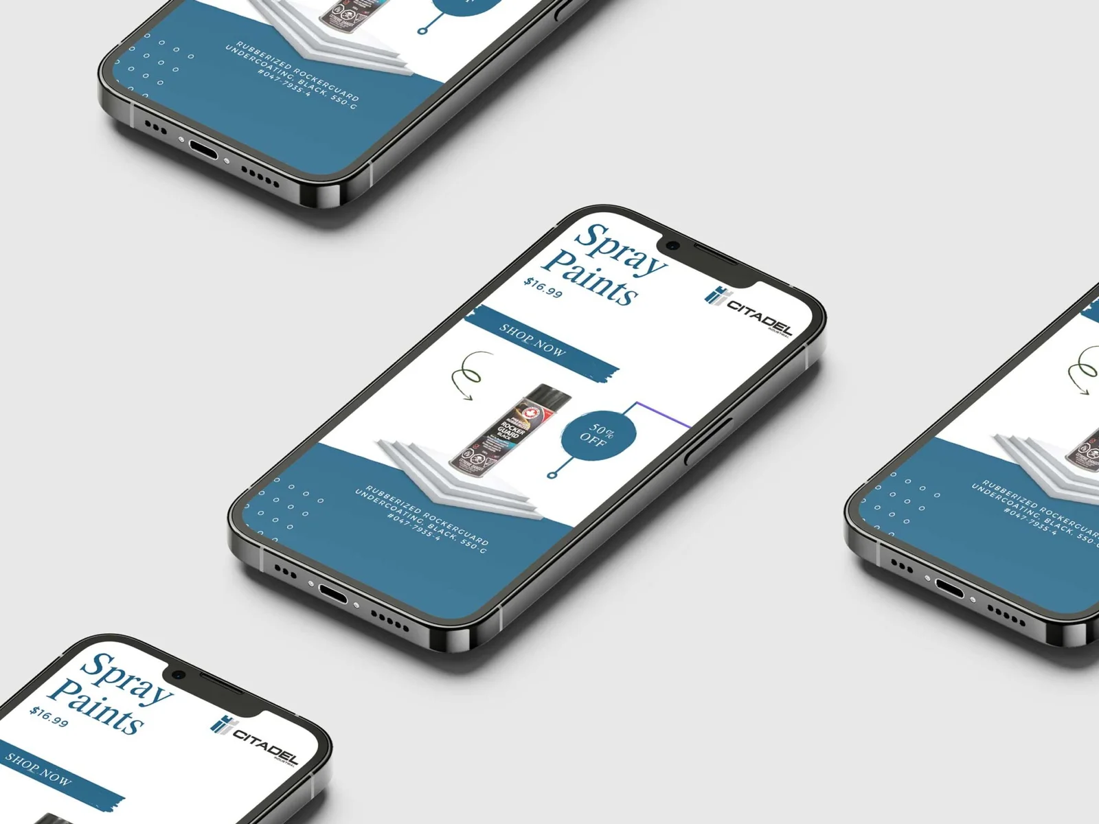 Mockup of iPhone for a product of Citadel Industrial