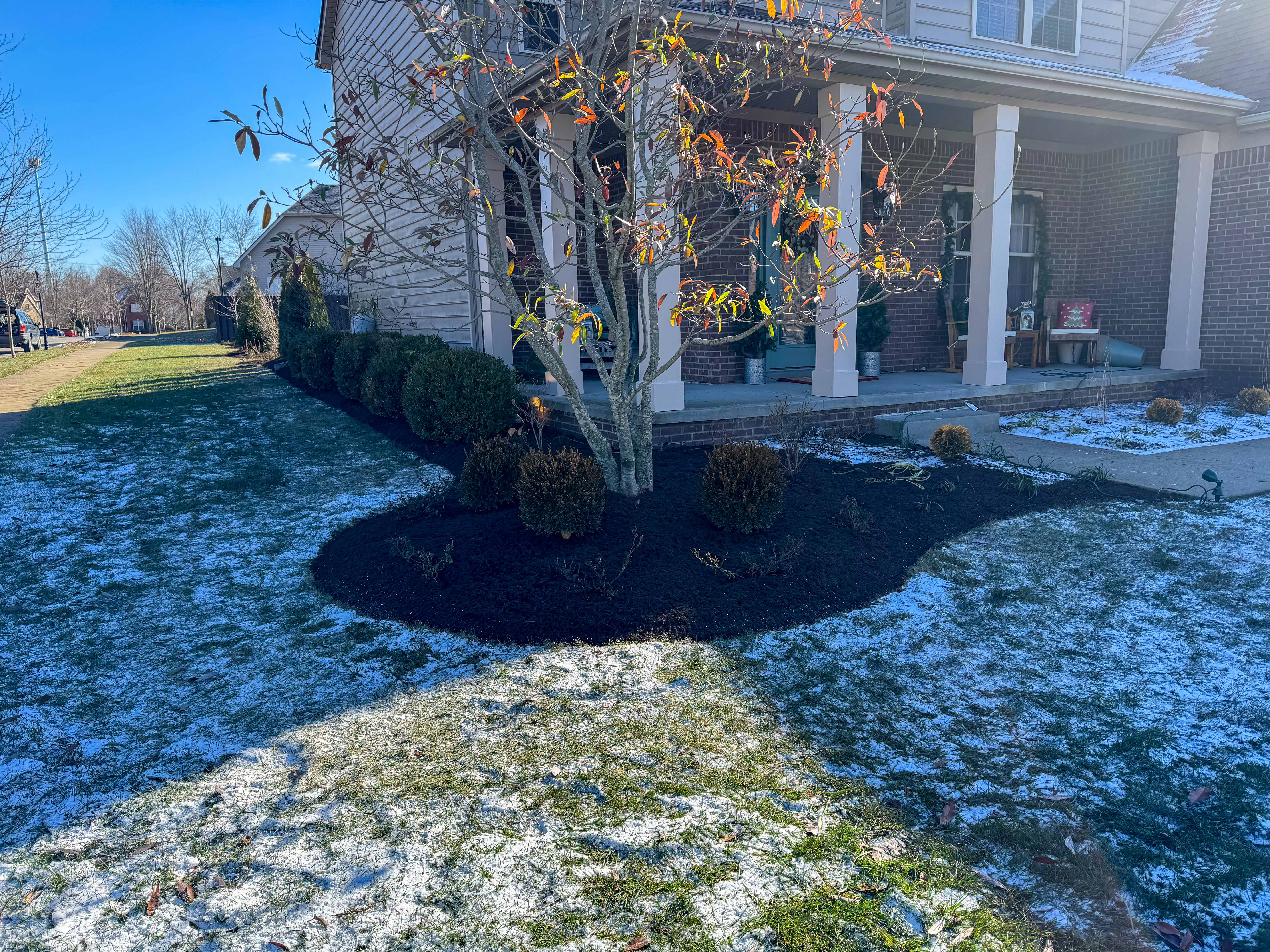 prep for landscaping with frost on the ground